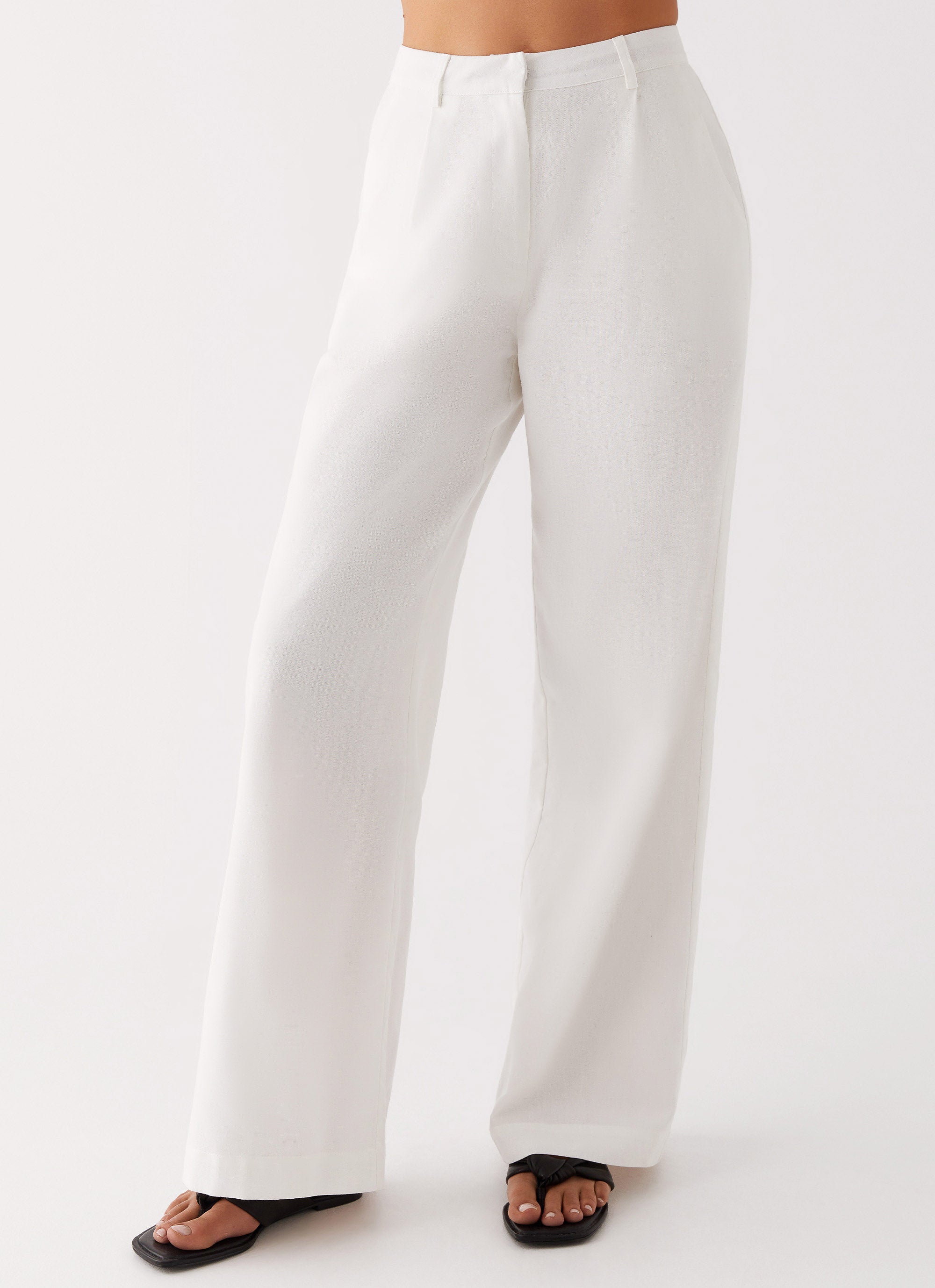 Breathable Heatwave Linen Wide Leg Pants for Women - White | Summer Casual Beach Pants | Perfect for Vacation, Yoga & Lounge Wear