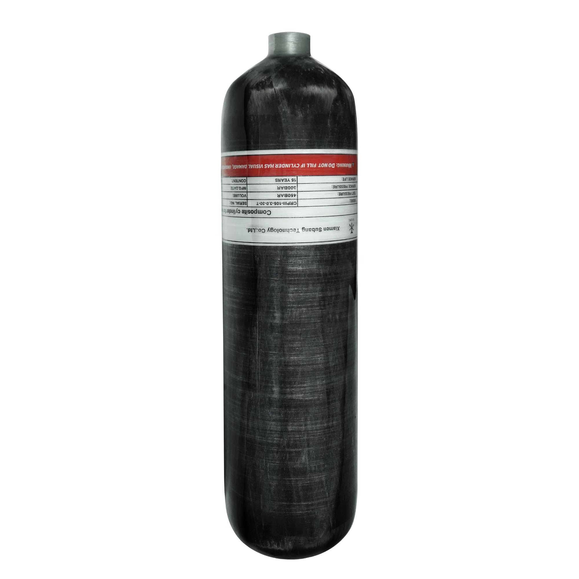 TUXING 4500Psi High Pressure Composite Scuba Tank - 3L Carbon Fiber Air Cylinder for Paintball & Diving | CE Certified | Portable & Lightweight for Outdoor Adventures