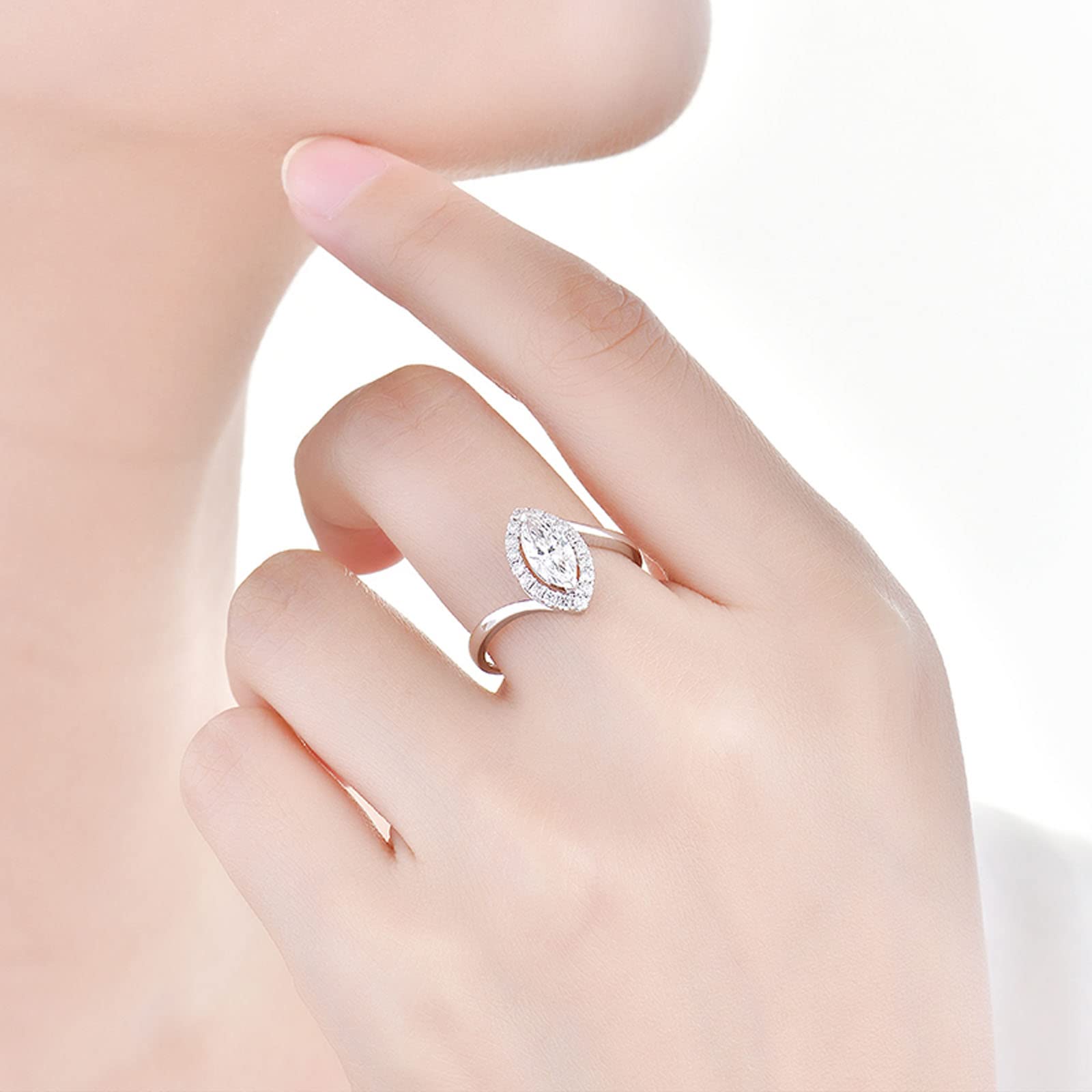 10K/14K/18K Solid Gold Marquise Moissanite Engagement Ring for Women - Personalized Wedding, Anniversary & Birthday Gift - Perfect for Proposals, Vow Renewals & Special Occasions
