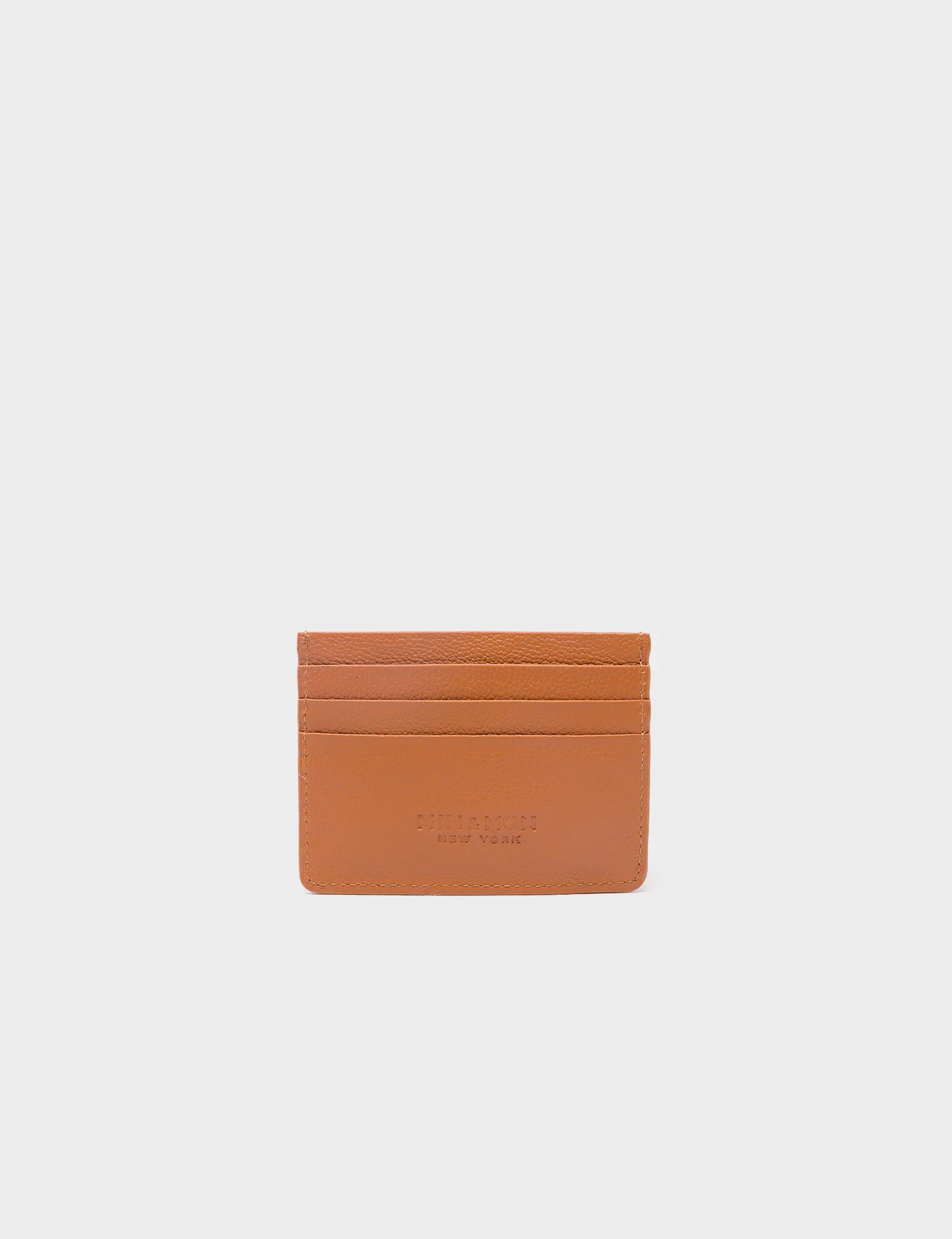 Filium Caramel Leather Cardholder with Fuzzy Monster Applique - Stylish RFID Blocking Wallet for Men & Women - Perfect for Everyday Use, Travel, and Gift Giving