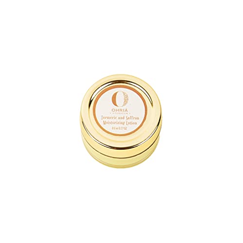 Ohria Ayurveda Turmeric & Saffron Moisturizing Lotion with SPF - Natural Sun Protection for All Skin Types (8g) | Daily Hydration & UV Defense for Face & Body