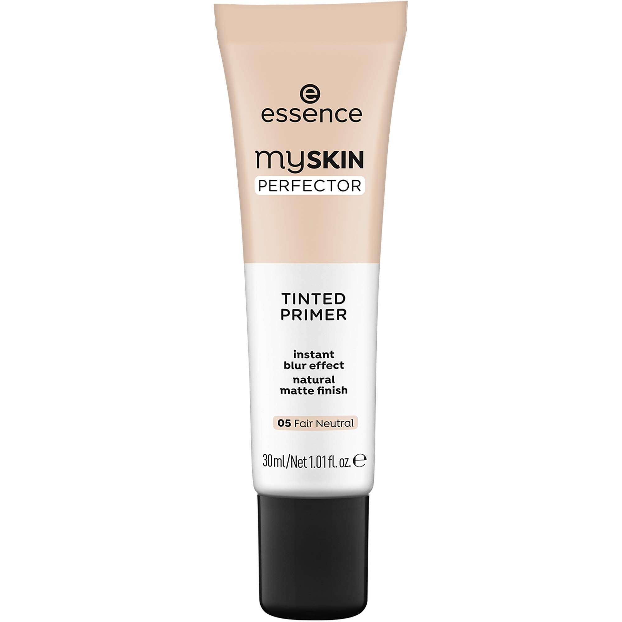 essence My Skin Perfector Tinted Primer - Instant Blur Effect & Natural Matte Finish | Vegan, Paraben Free, Oil Free, Cruelty Free Makeup (05 Fair Neutral) | Perfect for Daily Wear & Flawless Base Under Foundation