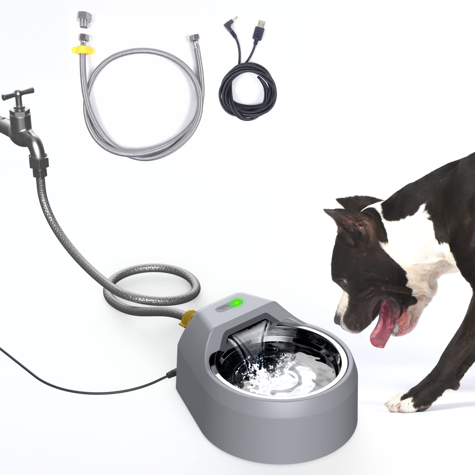 Automatic Dog Water Bowl Dispenser - Self-Filling Pet Fountain with Garden Hose & Faucet Connection for Indoor/Outdoor Use - Perfect for Backyards, Patios & Dog Kennels