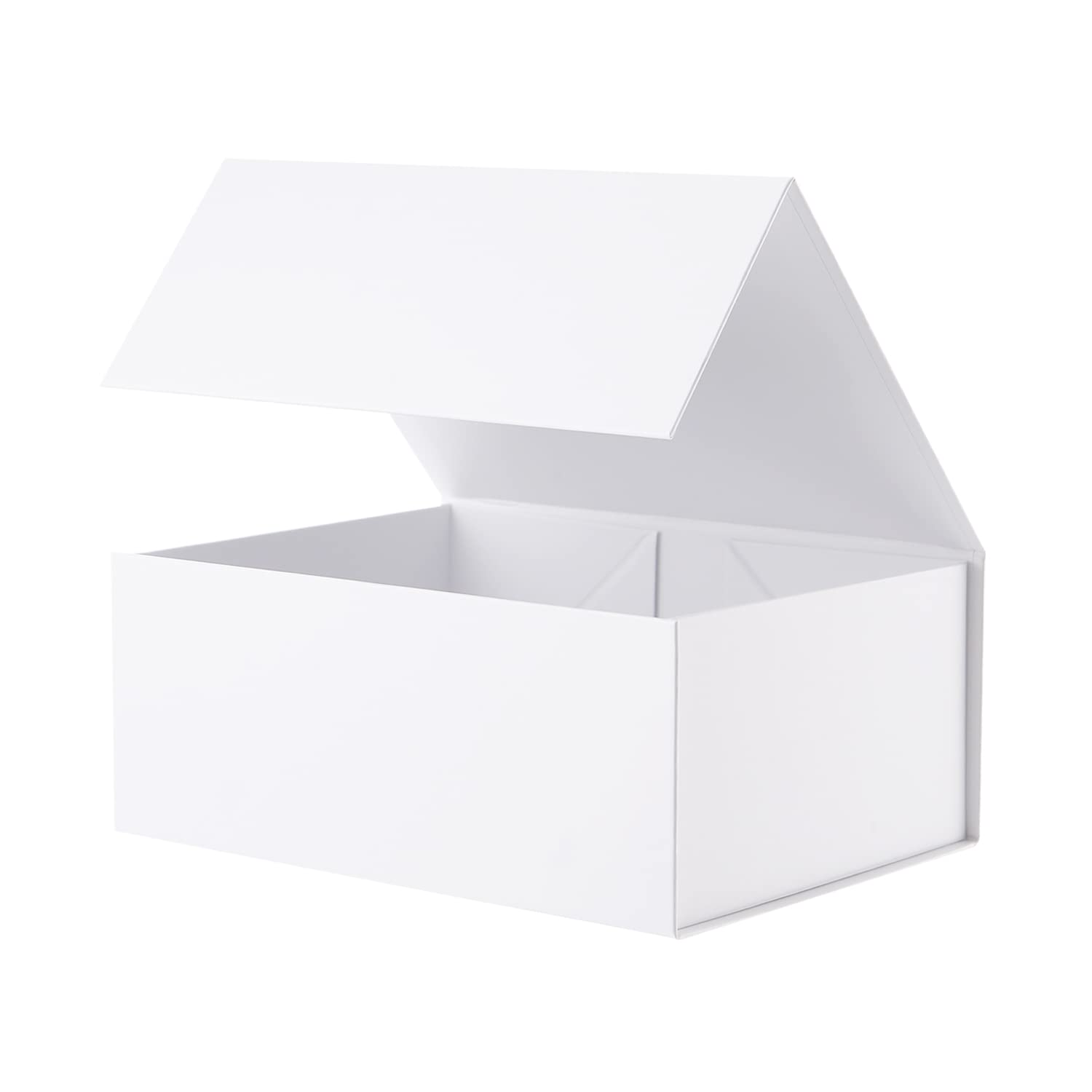 BLK&WH 9x6.5x3.8 Inch White Gift Box with Lid - Elegant Bridesmaid Proposal Box, Collapsible Matte White Packaging for Jewelry, Cosmetics & Special Occasions