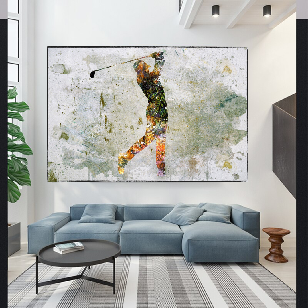 Tiger Woods Canvas Wall Art - Premium Golf Themed Décor for Home & Office - Perfect for Sports Fans & Golf Enthusiasts - Living Room, Man Cave, Game Room Decor
