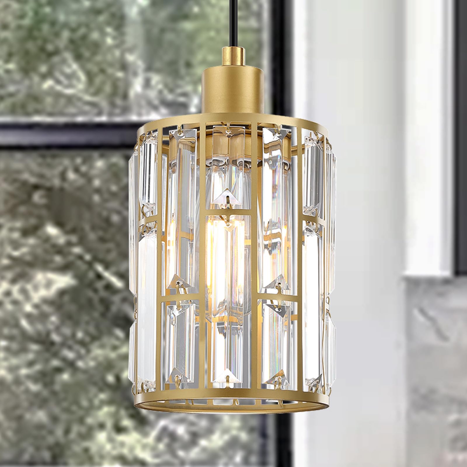 Modern Crystal Pendant Ceiling Light Fixture - 5.3