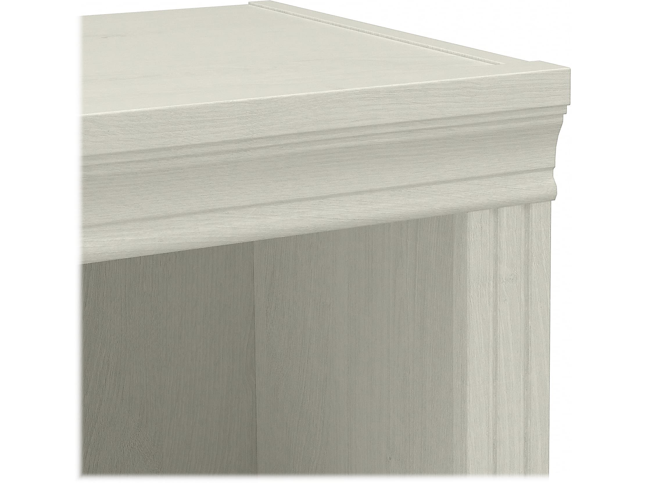 Bush Furniture Saratoga 5-Shelf Tall Bookcase in Linen White Oak - Home Office Organizer & Vertical Storage Solution for Books, Office Supplies - Perfect for Living Room, Bedroom or Study Room Bookshelf