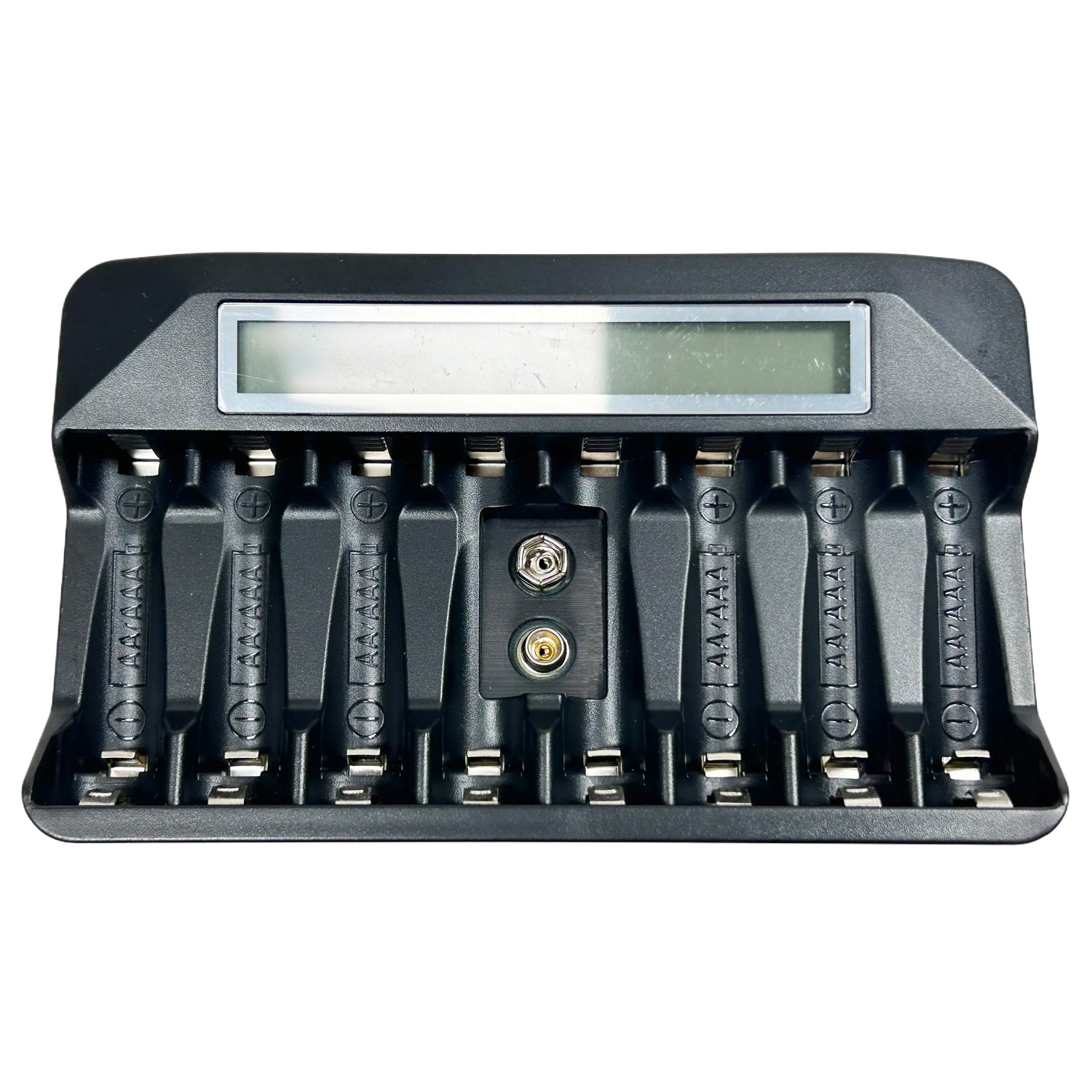 8 Bay USB C Fast Battery Charger with LCD Display - Intelligent Charger for Rechargeable 9V AA AAA Li-ion Ni-MH Ni-Cd Batteries | Perfect for Home, Office, Travel & Emergency Power Backup