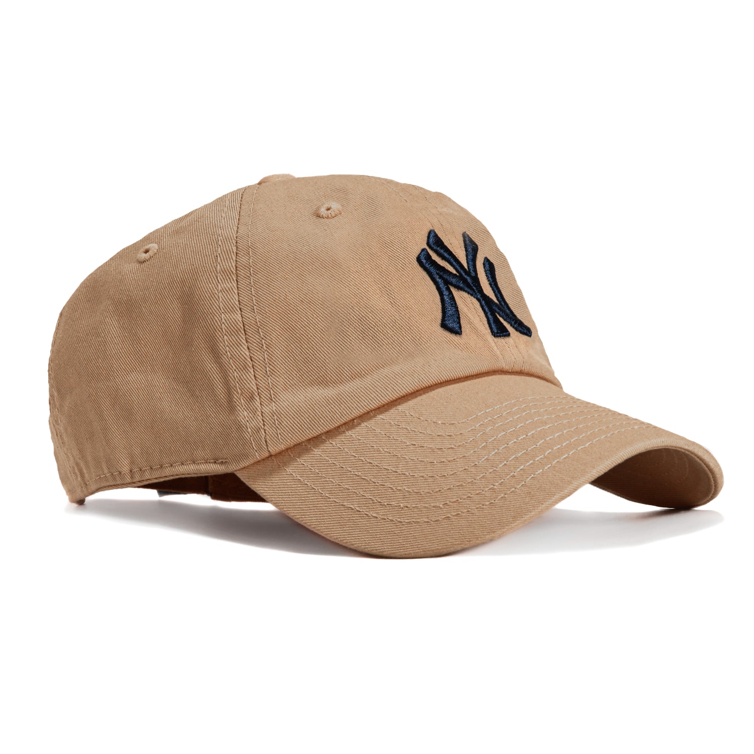 47 Brand New York Yankees Cleanup Adjustable Baseball Cap - Khaki & Navy Colors - Perfect for Games, Outdoor Activities & Casual Wear