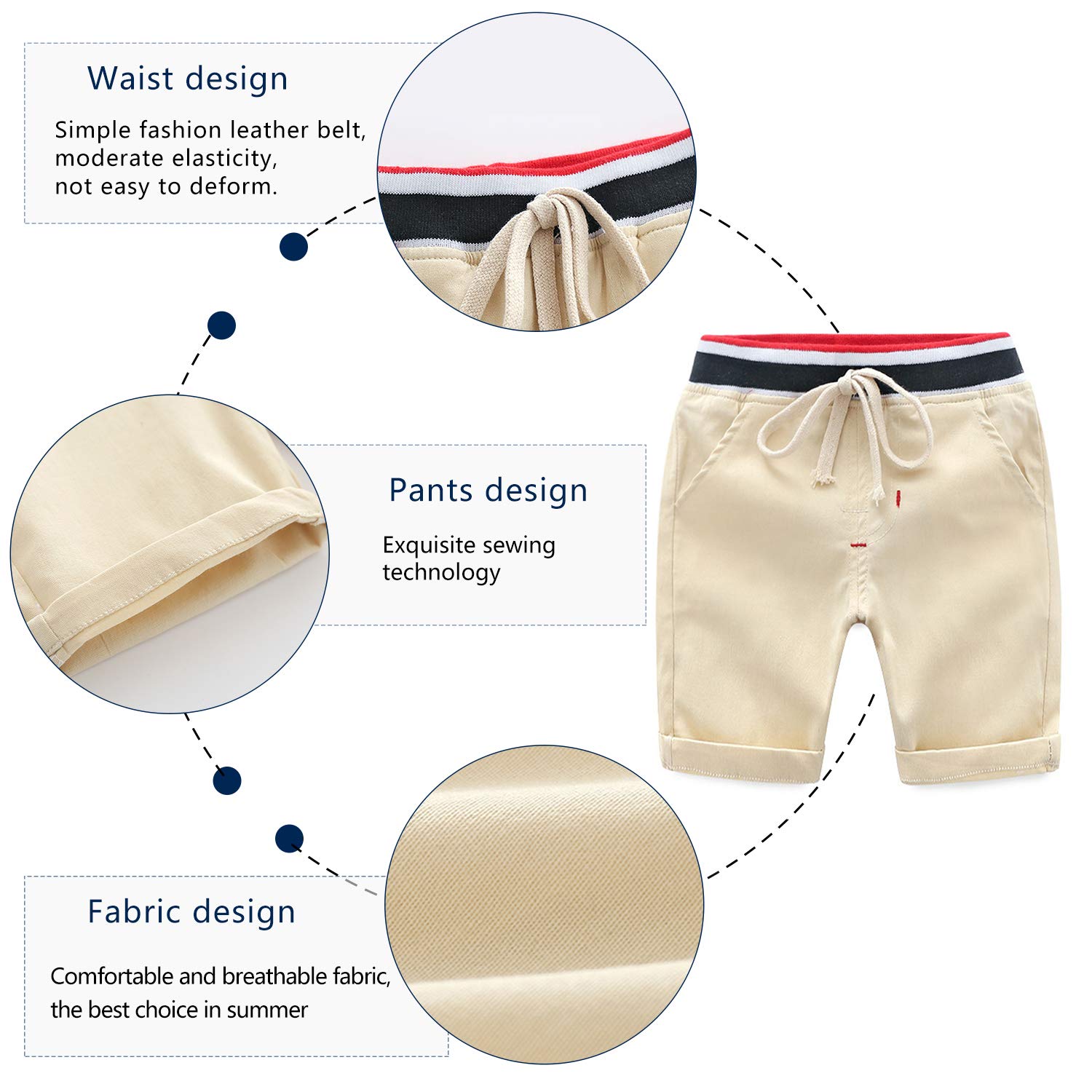 Yilaku Boys Summer Outfit - 2-Piece Cotton Short Sleeve Shirt & Shorts Set for Toddlers | Comfortable Playwear for Beach, Park & Outdoor Activities