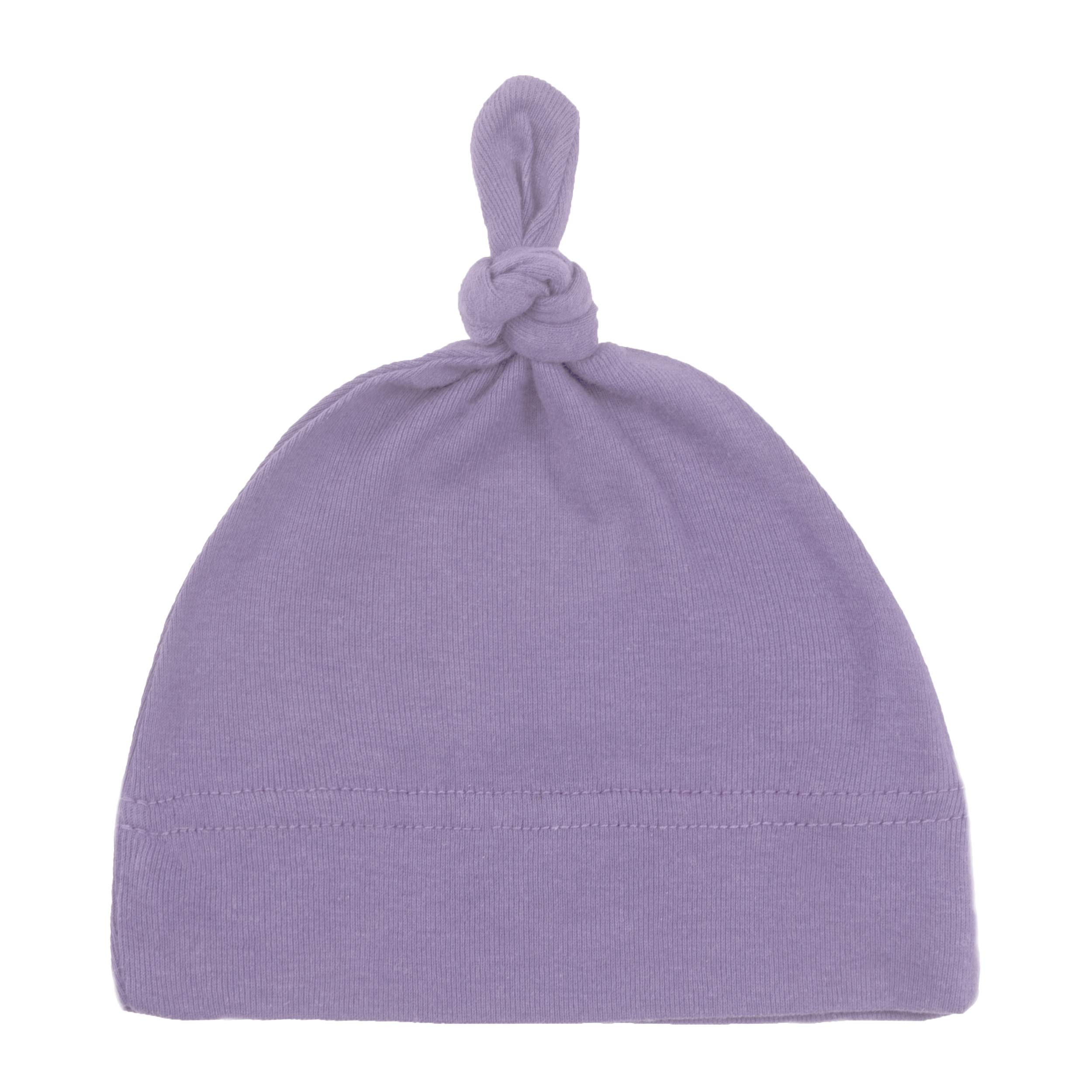 Soft Warm Baby Hats for Newborns & Infants | Adjustable Top Knot Beanie with Breathable Cotton | Custom Baby Caps in Lavender CA55 - Perfect for Winter, Photoshoots & Gifts