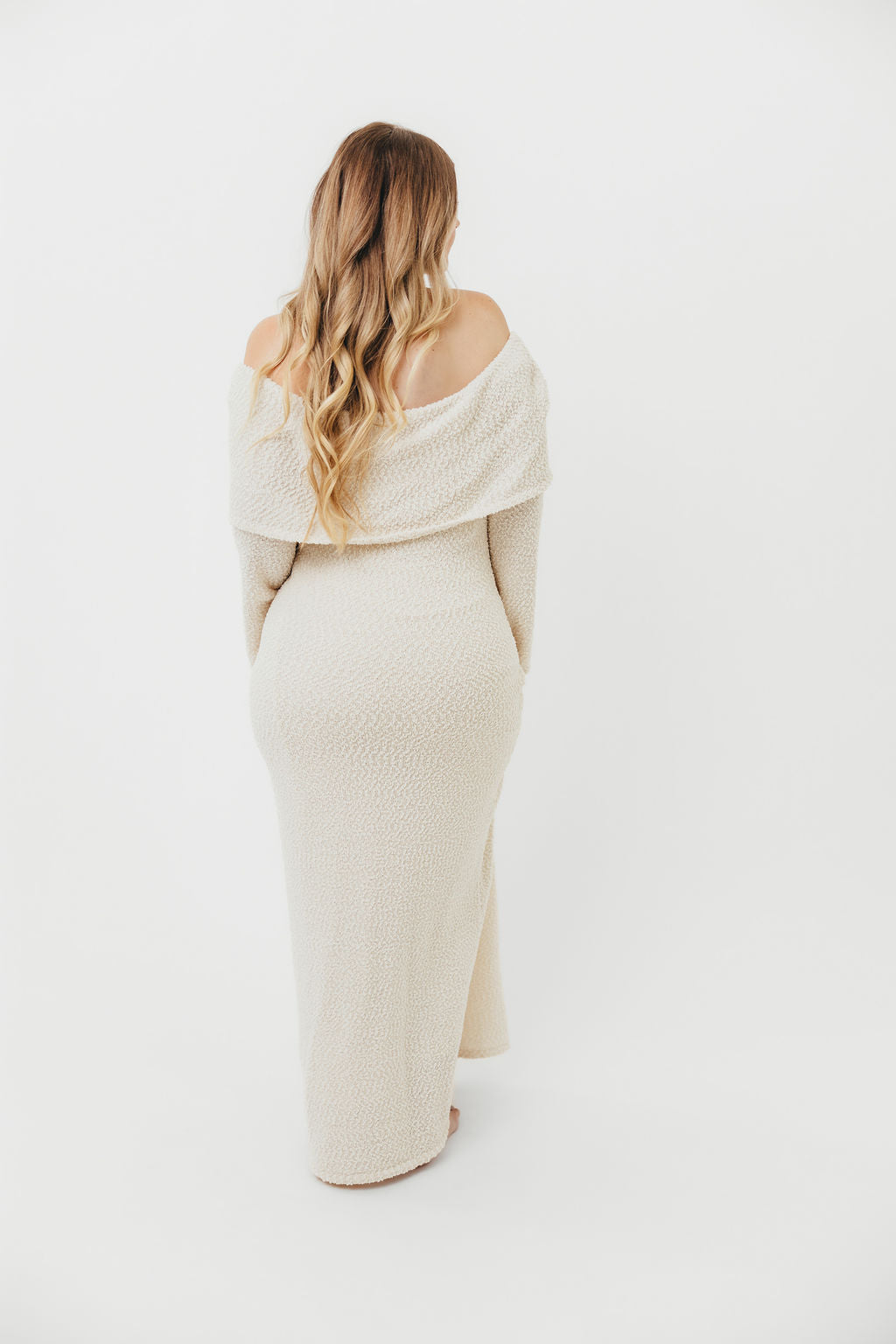 Nora Knit Maxi Dress in Ivory - Bump Friendly Maternity Dress for Women | Comfortable & Stylish Pregnancy Outfit for Casual Wear, Baby Shower, and Special Occasions