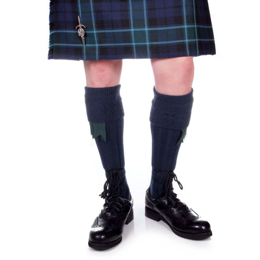 Premium Scottish Kilt Socks - Navy Blue Tartan Wool Blend for Men & Women | Perfect for Highland Dress, Weddings & Celtic Events