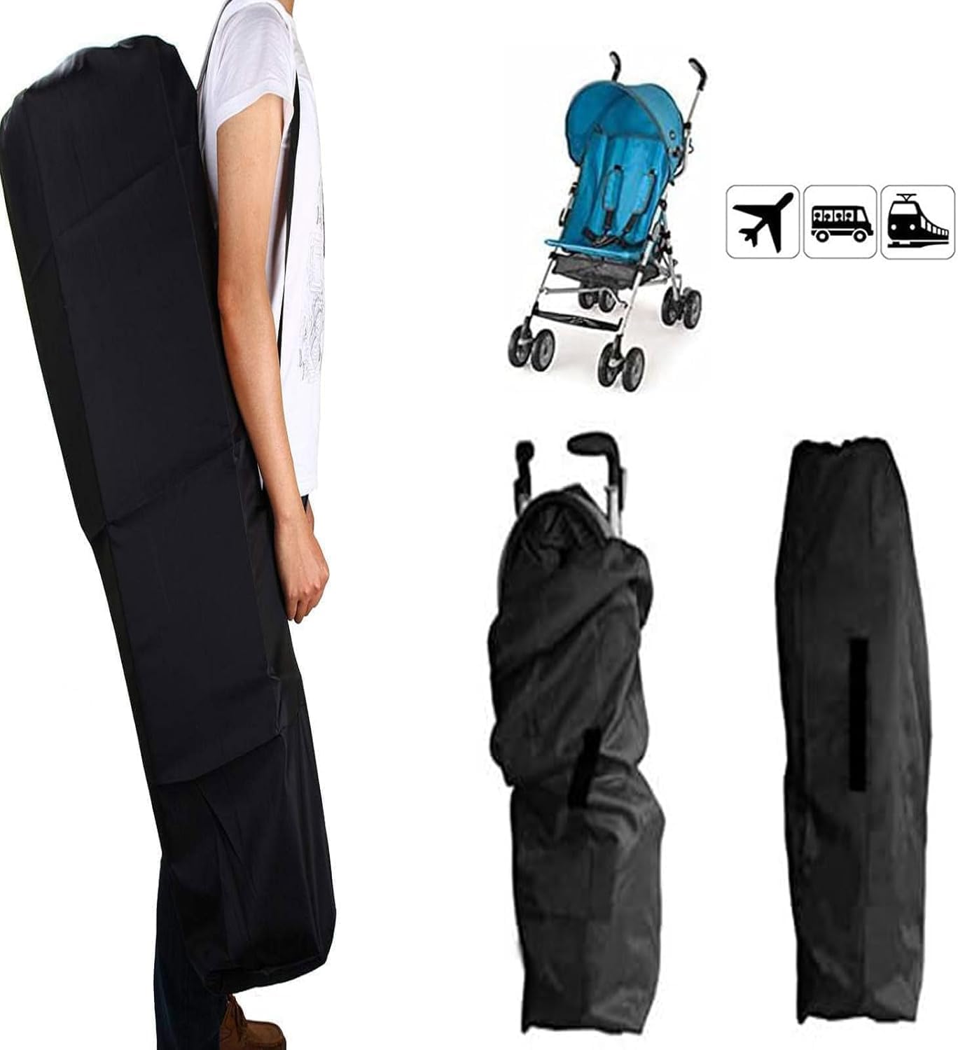 ZHYUAN Waterproof Stroller Travel Bag for Airplane - Portable Pram Storage Bag with Carry Handle | Perfect for Air Travel, Baby Gear Protection & Compact Storage