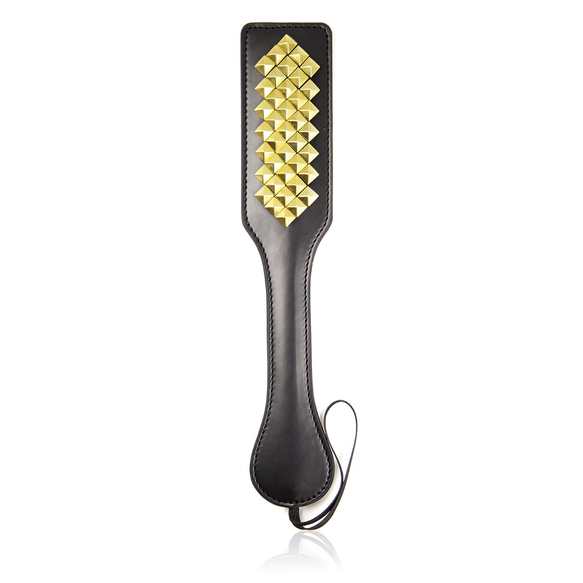 Premium Faux Leather Spanking Paddle with Golden Rivets - BDSM Bondage Toy for Adults - Perfect for Role Play, Sensation Play & Couples Exploration