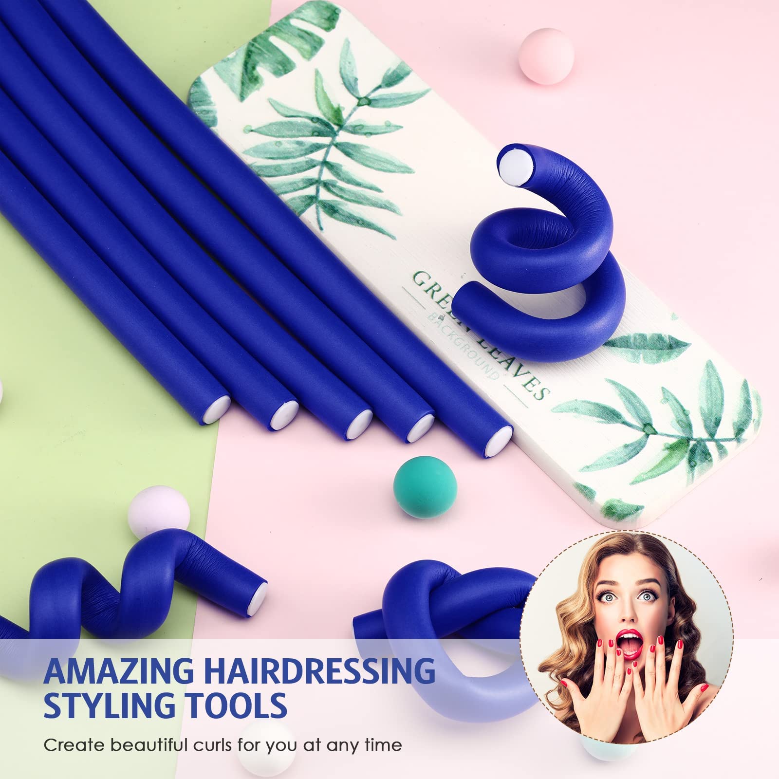 Nyamah Soft Foam Twist Flexi Rods Hair Curler Set - 6 PCS Multicolor Hair Rollers for DIY Styling, Curling Sticks for Natural Waves & Curls - Perfect for Home, Salon, and Travel Hair Care