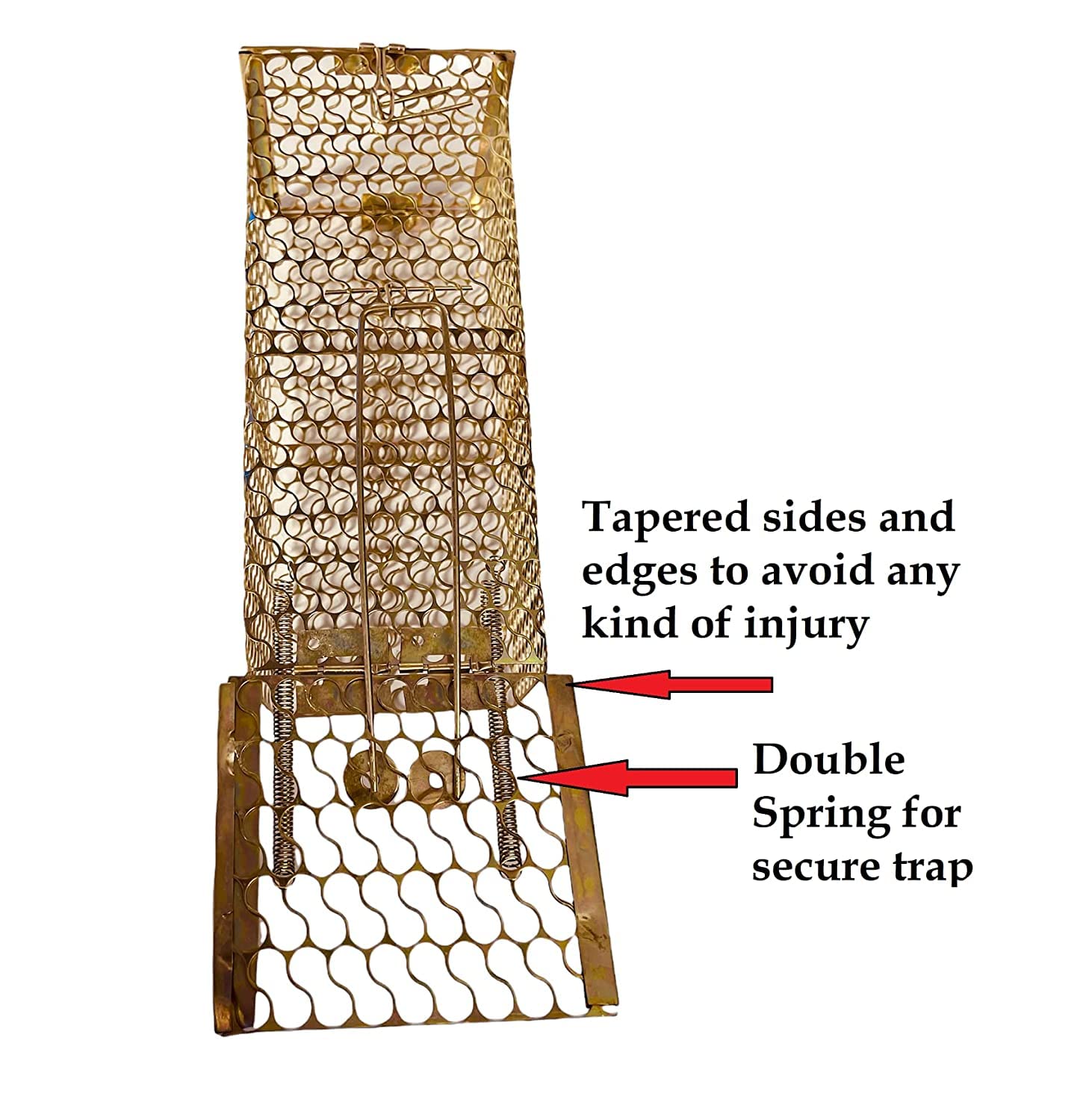 Krisah® Humane Rat Trap Cage - Large 26x10x11.5cm - Rustic Copper Metal Live Animal Trap for Mice, Rodents - Safe Indoor/Outdoor Use for Home, Garage, Garden Pest Control