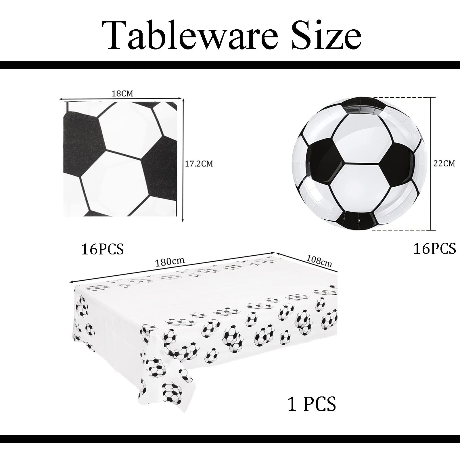 33Pcs Football Paper Napkins & Plates Set, Disposable Football Tablecloth with GOAL World Cup Soccer Design - Perfect for Sports Game Parties, Kids Holidays, and Football Fan Celebrations - Ideal for Game Day Decor, Birthday Parties, and Tailgating Events