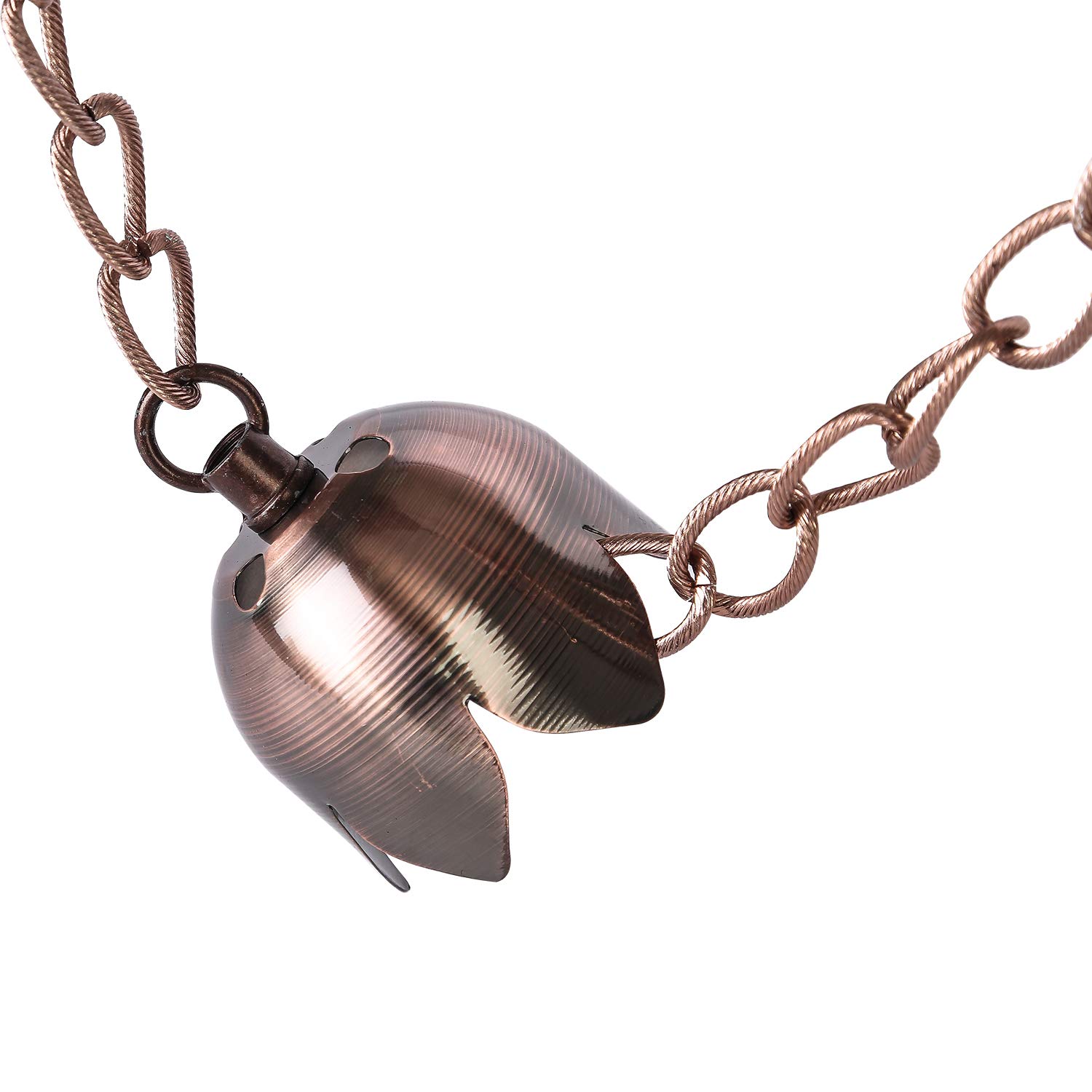 DUSVALLY 6ft Lotus Style Metal Rain Chain - Decorative Garden Rain Chains for Downspout, Home, Patio & Outdoor Decor - Perfect for Water Drainage & Zen Garden Aesthetics