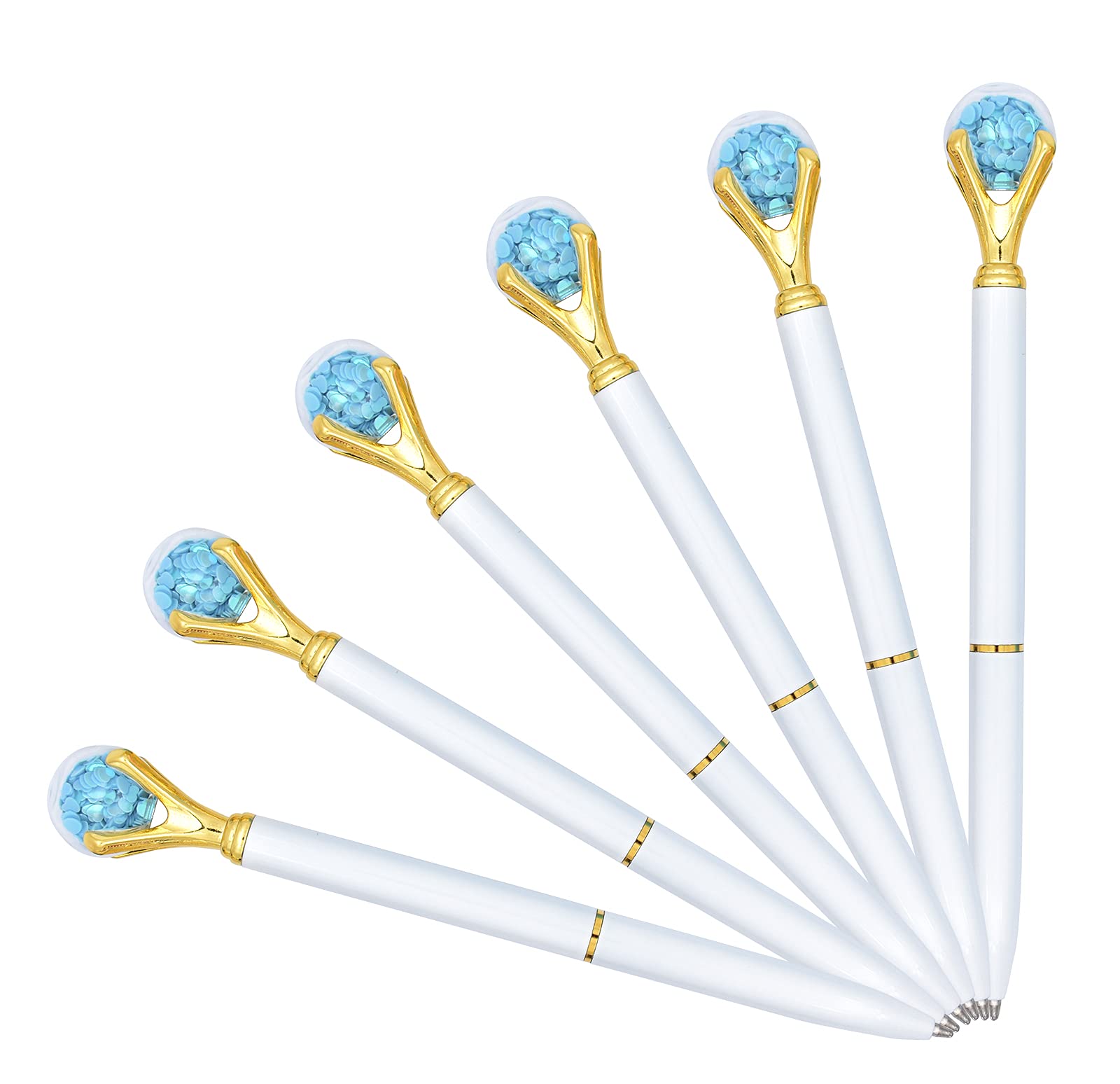 Gullor 6-Pack Black Ink Ballpoint Pens with Diamond Design - Medium Point Smooth Writing for Office, School & Journaling