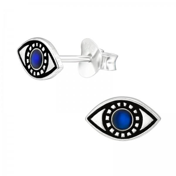 Evil Eye Stud Earrings for Women - Protection Jewelry, Hypoallergenic Stainless Steel Earrings for Daily Wear, Gift for Her - Perfect for Work, Travel & Spiritual Healing