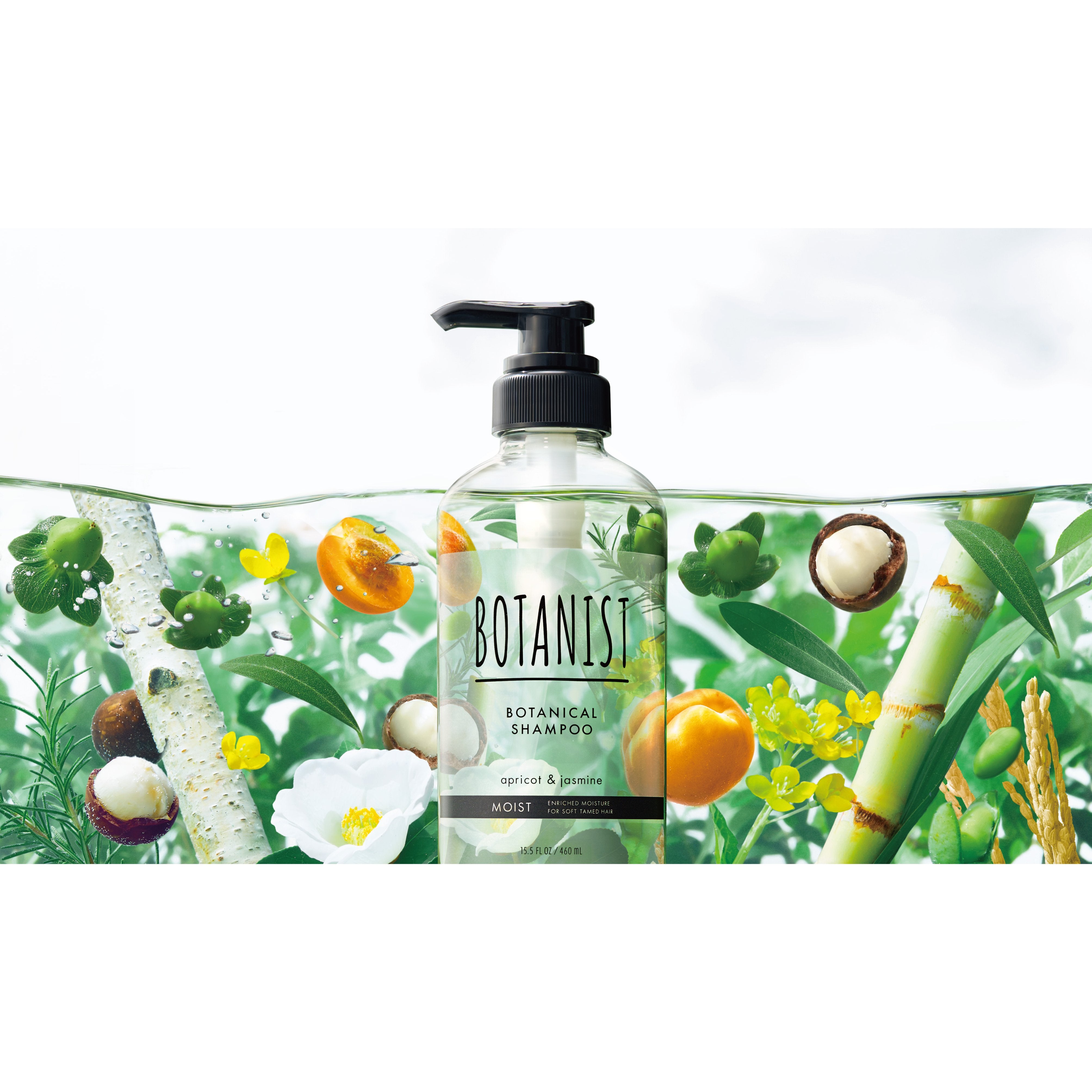 Botanist Botanical Hair Shampoo with Moist Apricot & Jasmine - 460ml for Dry & Damaged Hair | Nourishing & Hydrating Formula for Daily Hair Care