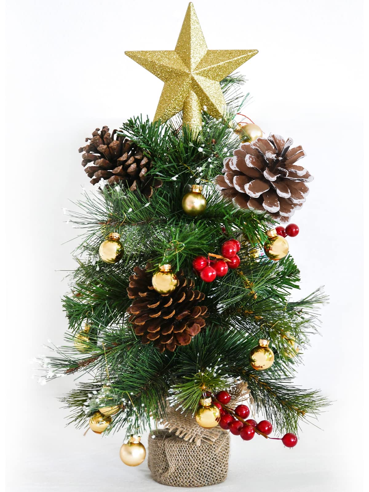 Natural Pine Cones Decorations for Christmas Tree - 24PCS Rustic Pinecones (1.5-2.4 Inch) with Wired Picks for Holiday DIY Crafts, Home Party Decor, and Festive Centerpieces