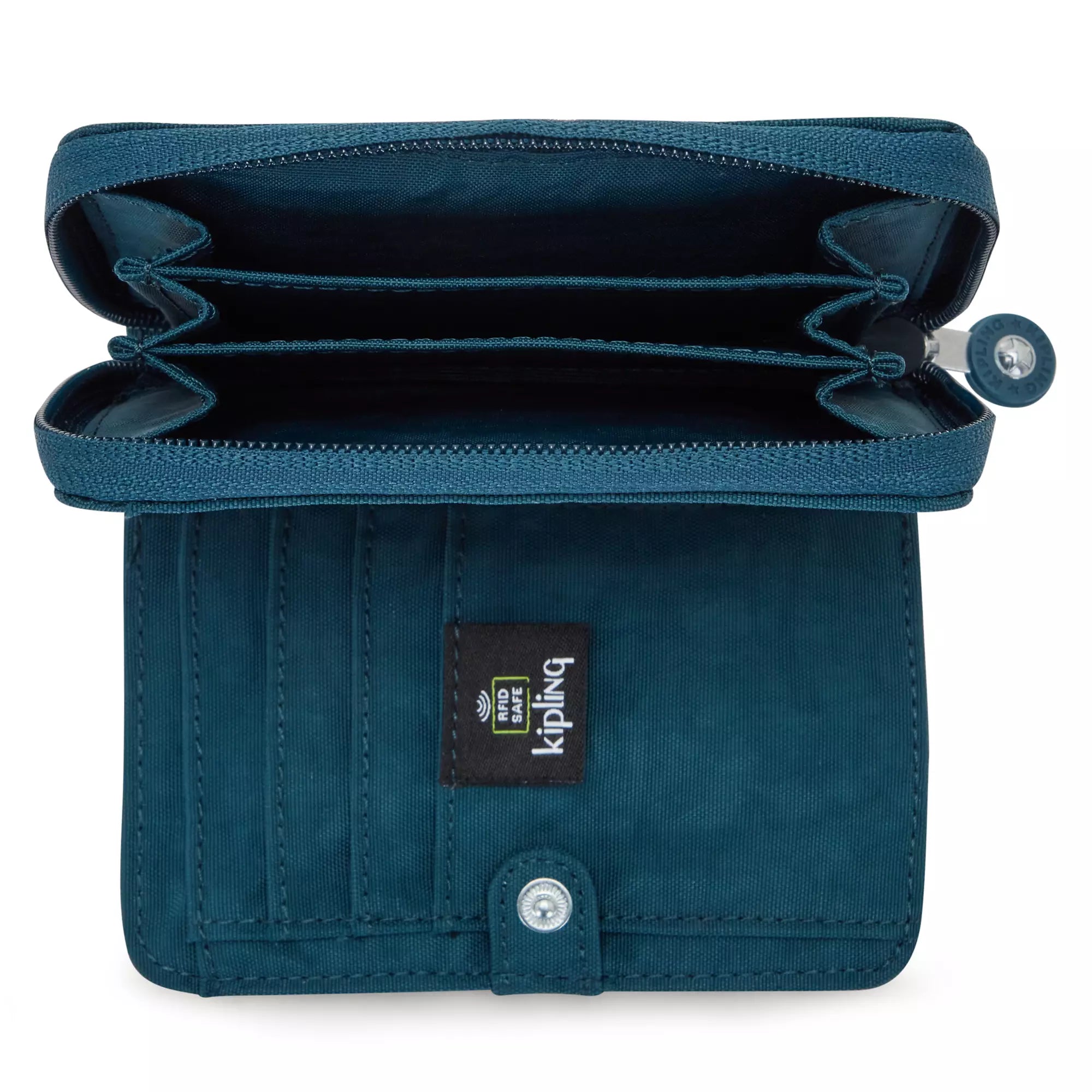 Kipling Money Love Small Wallet - Compact RFID Blocking Wallet for Women - Cosmic Emerald Green - Perfect for Everyday Use, Travel & Gift Giving