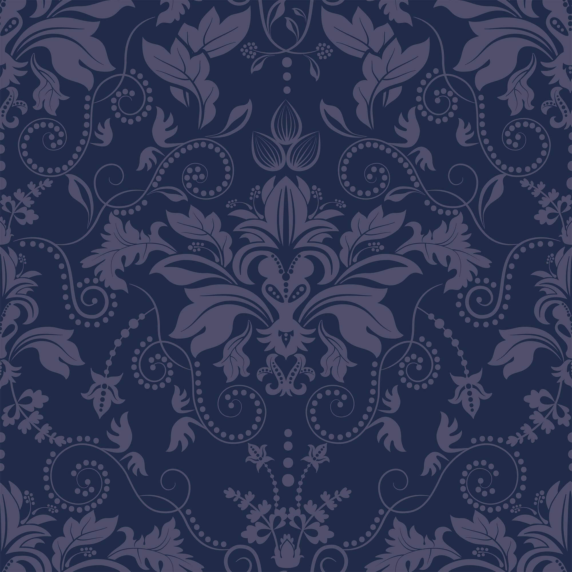 Blue Damask Peel and Stick Removable Wallpaper - Self-Adhesive Decorative Wall Covering for Bedroom, Living Room & Office Decor