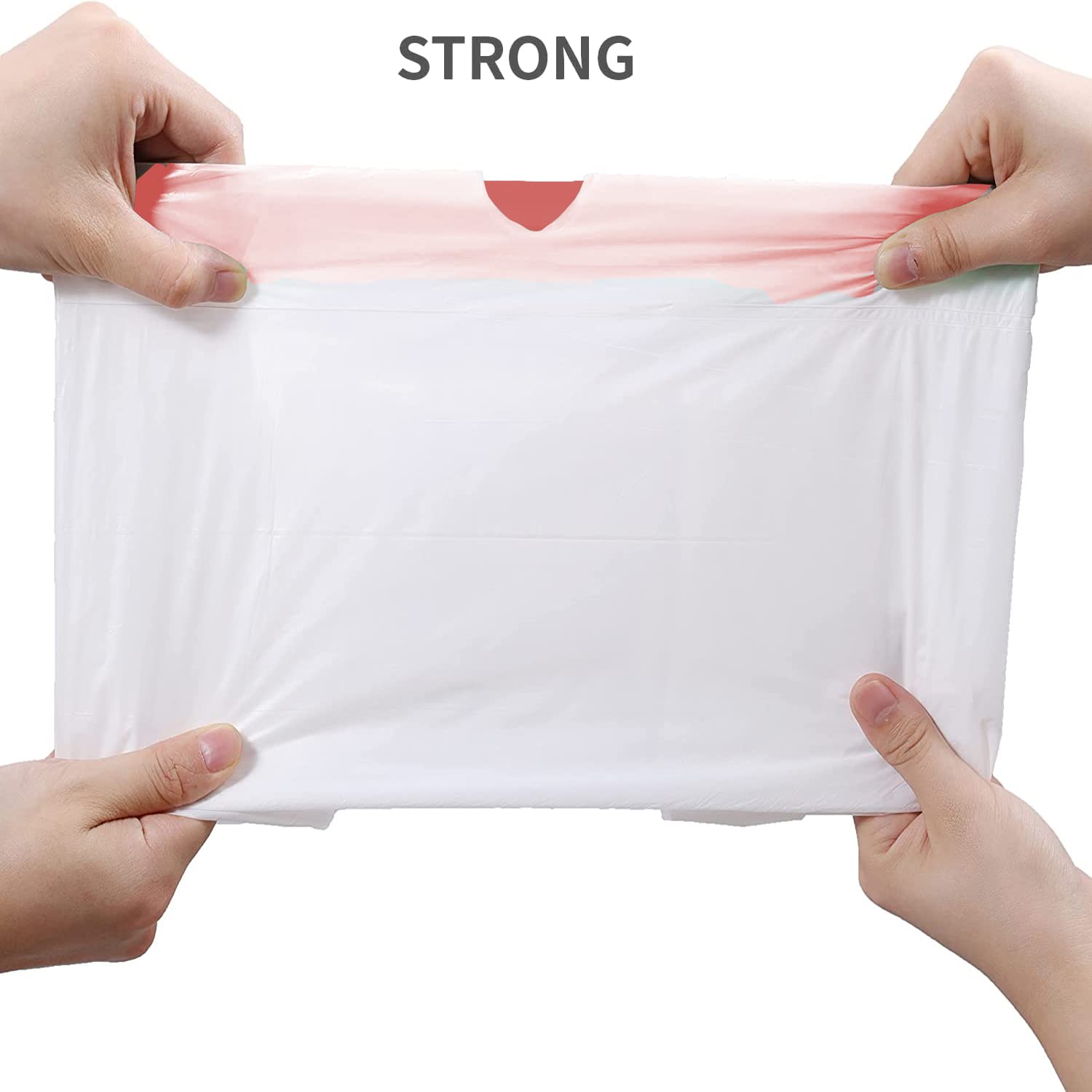 2.6 Gallon Drawstring Trash Bags - 200 Count Heavy Duty Garbage Bags for Kitchen, Bathroom, Office & Home Use - Extra Thick, Odorless White Plastic Waste Bags - Perfect for Food Scraps, Diapers & Daily Trash Disposal