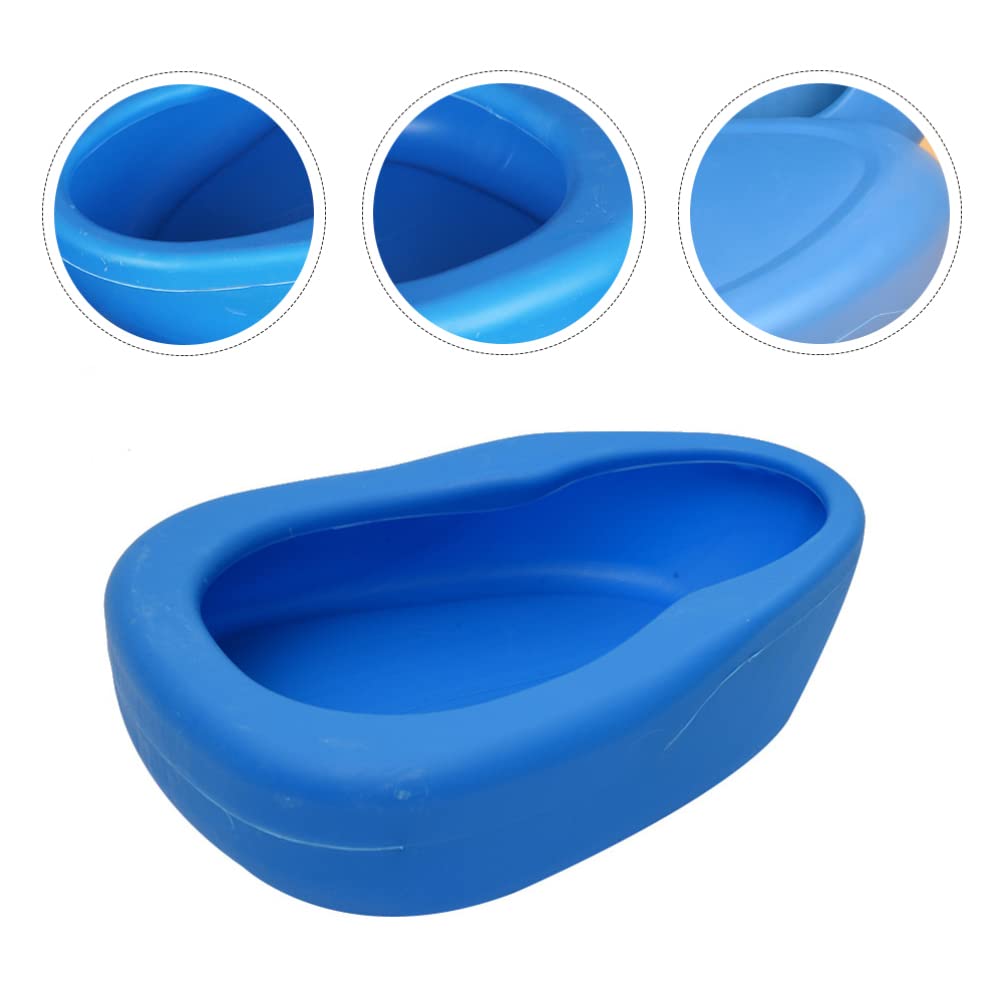 Portable Bed Pan for Elderly & Bedridden Patients - Lightweight Plastic Bedside Commode for Men & Women - Easy Clean Emergency Toilet Pan (Blue) - Ideal for Home Care, Hospitals & Travel - Perfect for Incontinence & Mobility Challenges - Great for Post-Surgery Recovery, Nursing Homes & Emergency Use - Compact Travel Toilet Solution for Seniors & Disabled Adults