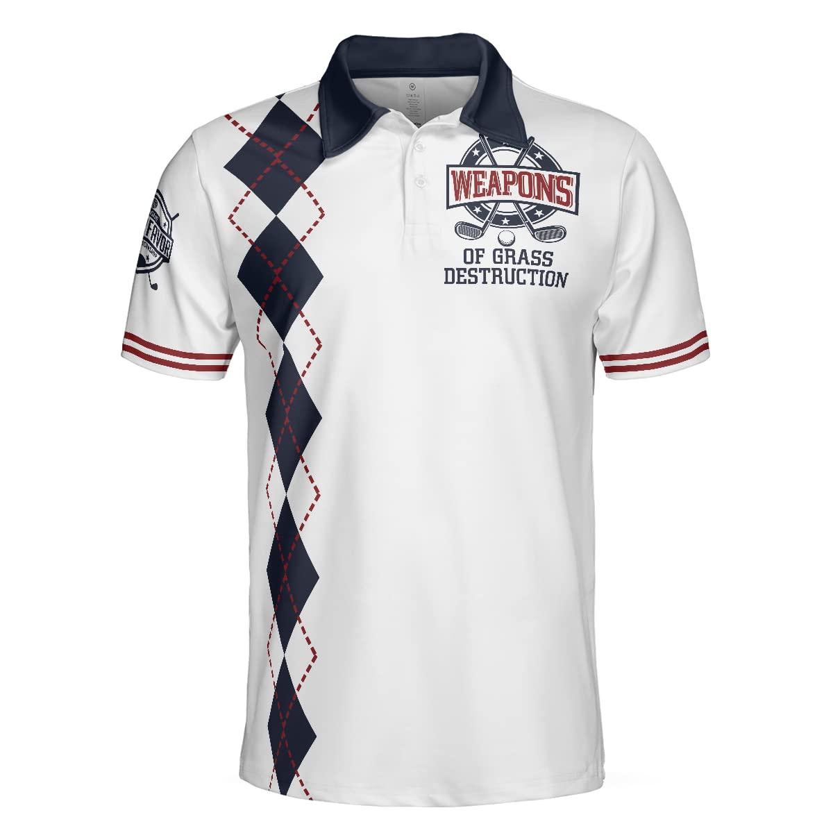 HYPERFAVOR Men's Cool & Sporty Golf Polo Shirt - Short Sleeve Moisture Wicking Performance Top - Weapons of Grass Destruction Design - Perfect for Golf Courses, Casual Wear & Outdoor Activities