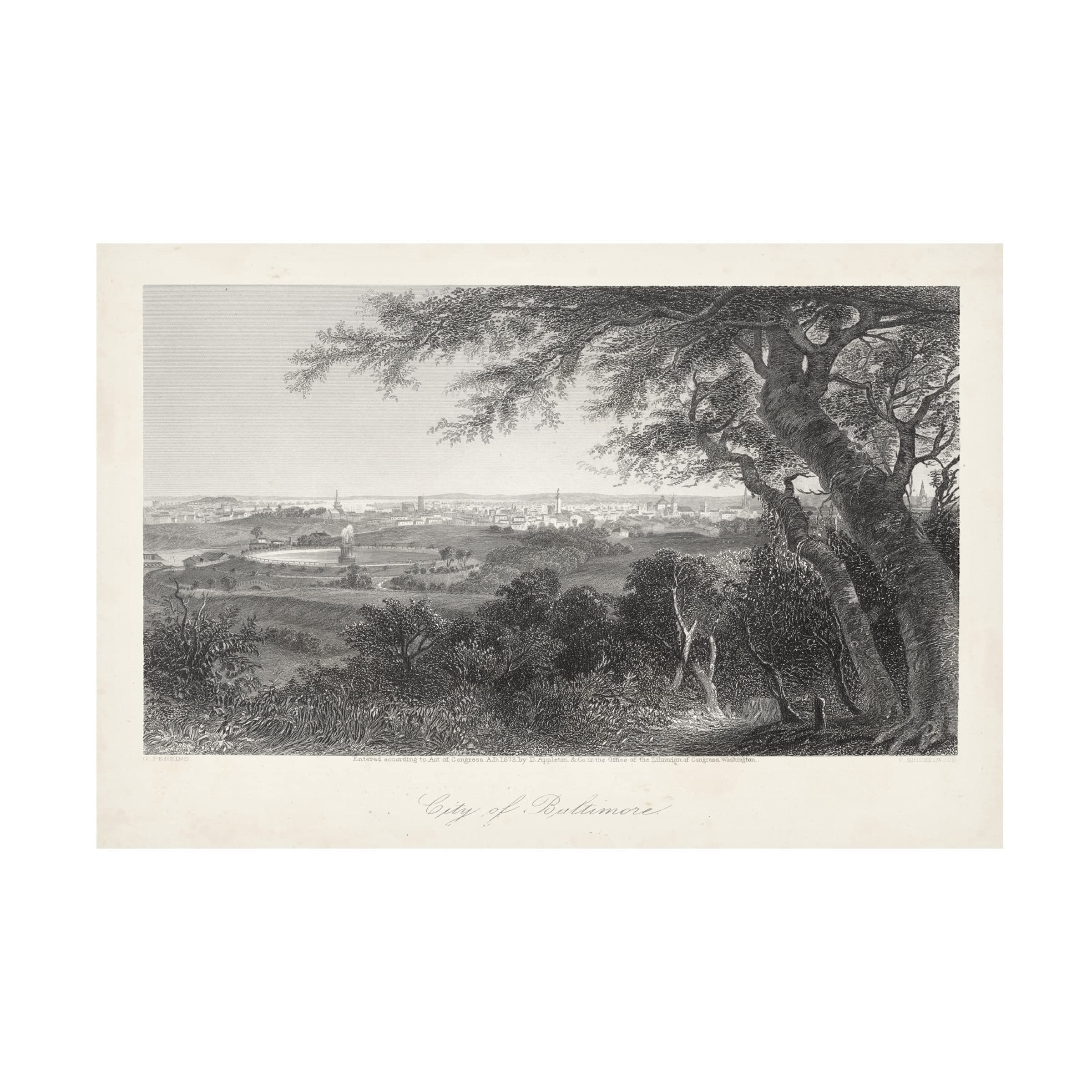Trademark Fine Art 'City of Baltimore' Canvas Wall Art by William Cullen Bryant - Perfect for Home Decor, Office & Living Room