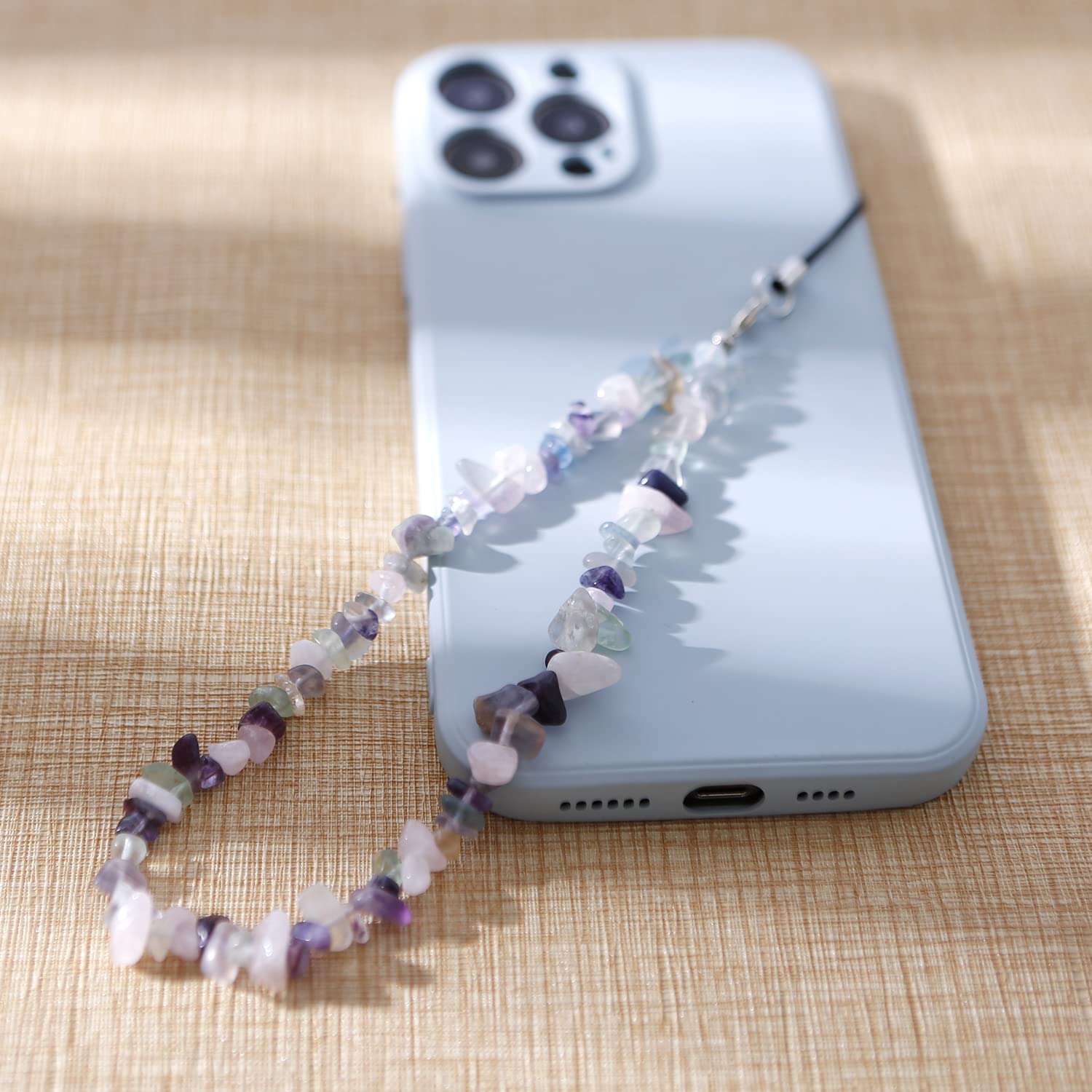 Gemstone Phone Lanyard & Wrist Strap for Women - Natural Charm for Phone & AirPods | Stylish Accessory for Daily Use