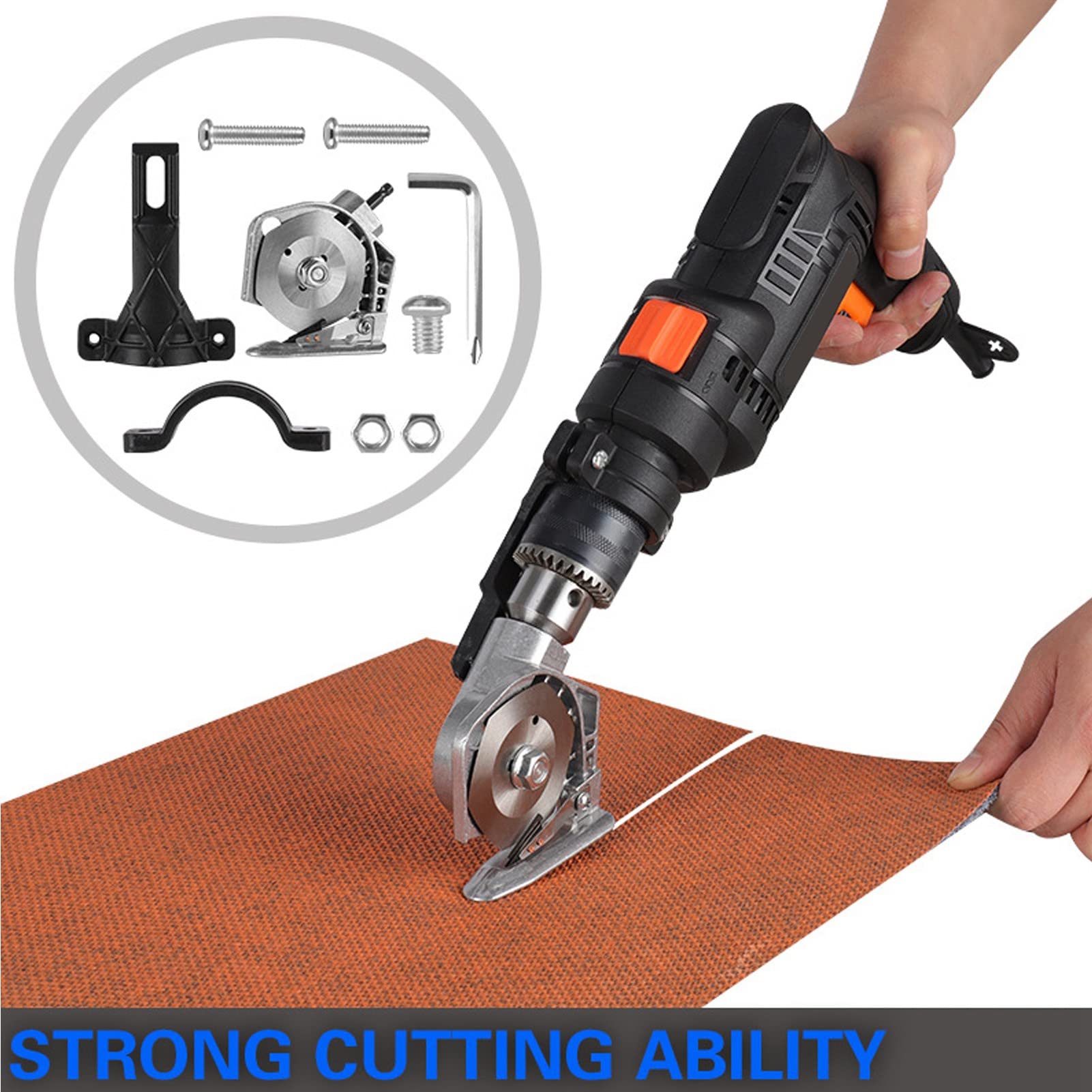 Electric Drill Plate Cutter Attachment - Alloy Steel Handheld Power Drill Cutting Tool for Canvas, Carpet, Leather & Sheet Metal | DIY Home Improvement & Metalworking Projects