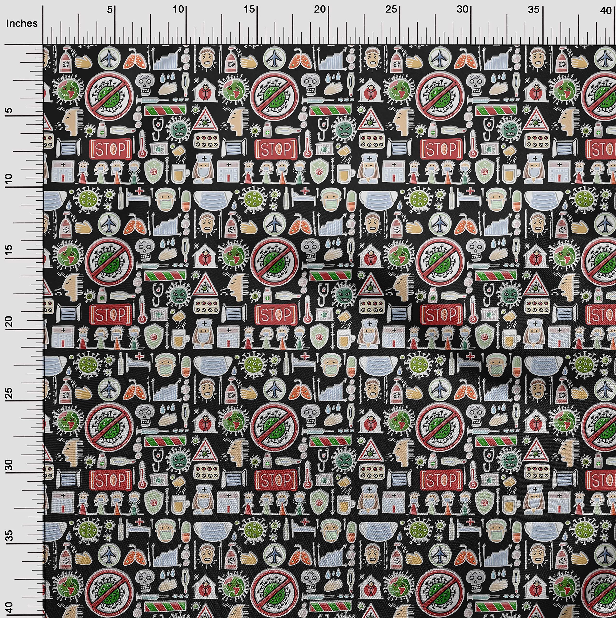 Premium Black Silk Tabby Fabric for Medical Scrubs, DIY Clothing & Sewing Projects - 42 Inch Wide - Ideal for Doodle Sewing, Fashion Design & Craft Supplies