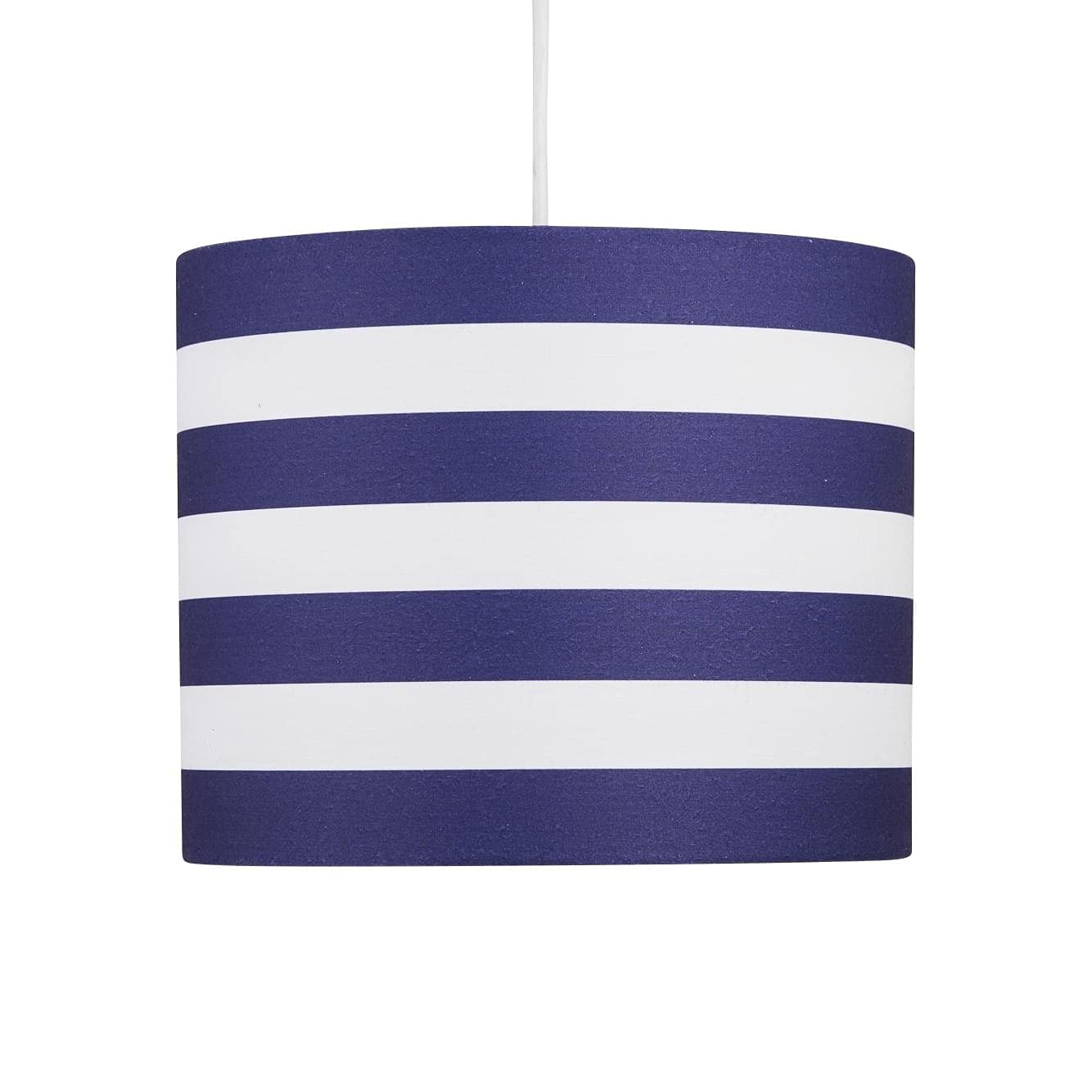 Navy Blue Striped Ceiling Light Shade - Easy Fit, Soft Lighting for Boys & Girls Bedroom, Nursery, Kids Room Decor - Perfect for Nighttime Comfort & Cozy Ambiance