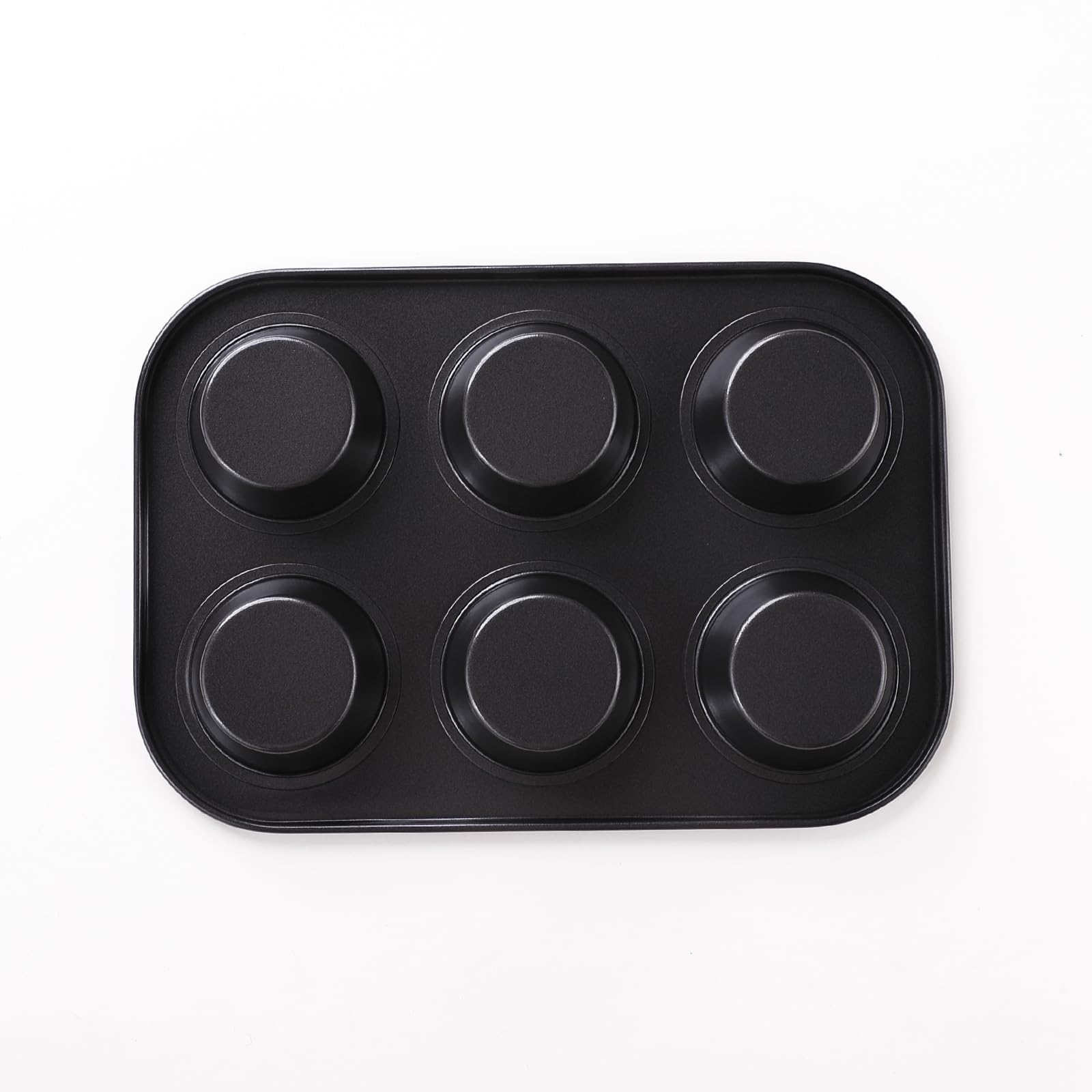 Kuber Industries 6-Slot Non-Stick Cupcake Baking Pan | Premium Black Muffin & Small Cake Mold for Home Baking | Perfect for Birthday Parties, Tea Time & Holiday Desserts