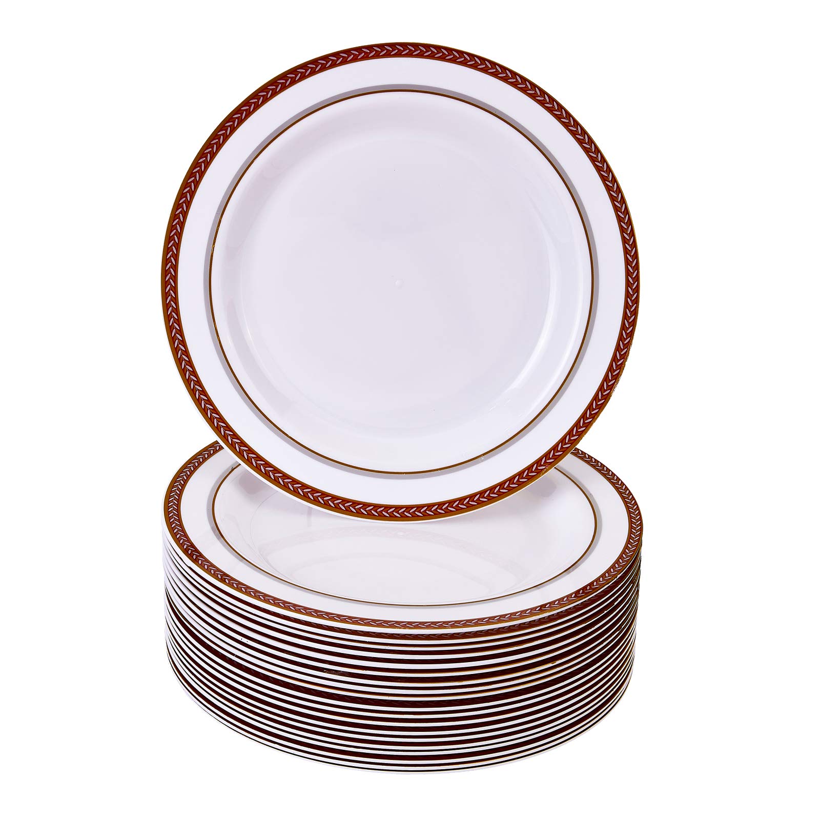 Elegant Red Christmas Plastic Plates Set - 20 Pack 9