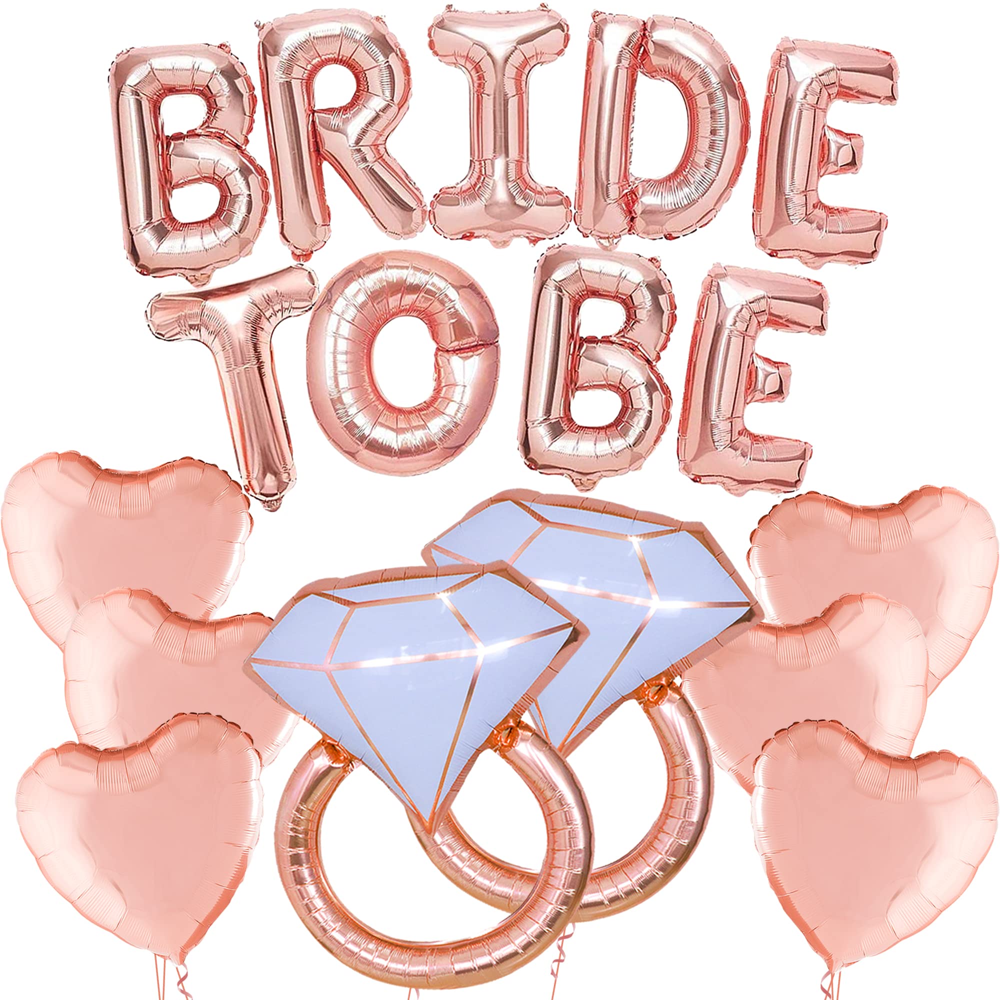 KatchOn Rose Gold Bride To Be Balloons - Pack of 17 | Wedding Decorations for Bridal Shower, Bachelorette Party & Rehearsal Dinner | Elegant Rose Gold Bridal Balloon Decor for Wedding Venue, Photo Backdrop & Party Centerpieces