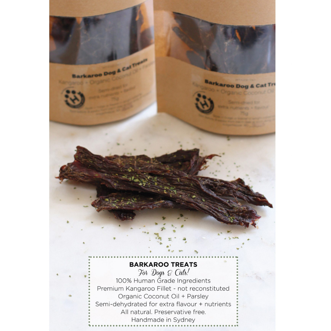 Premium Australian Kangaroo Fillet & Parsley Natural Dog Treats - Grain-Free, High-Protein Snacks for Training & Dental Health - Perfect for Small to Large Breeds