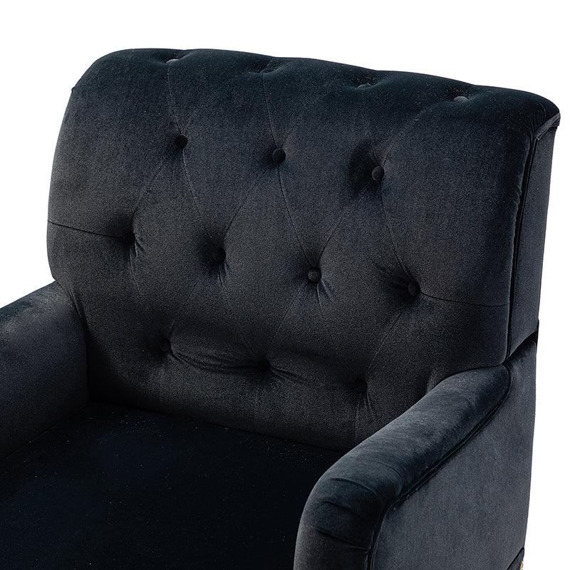 Luxury Constantino Velvet Armchair - Modern Upholstered Accent Chair for Living Room, Bedroom & Office - Soft Velvet Fabric with Sturdy Wooden Legs - Perfect for Home Decor, Relaxing & Reading