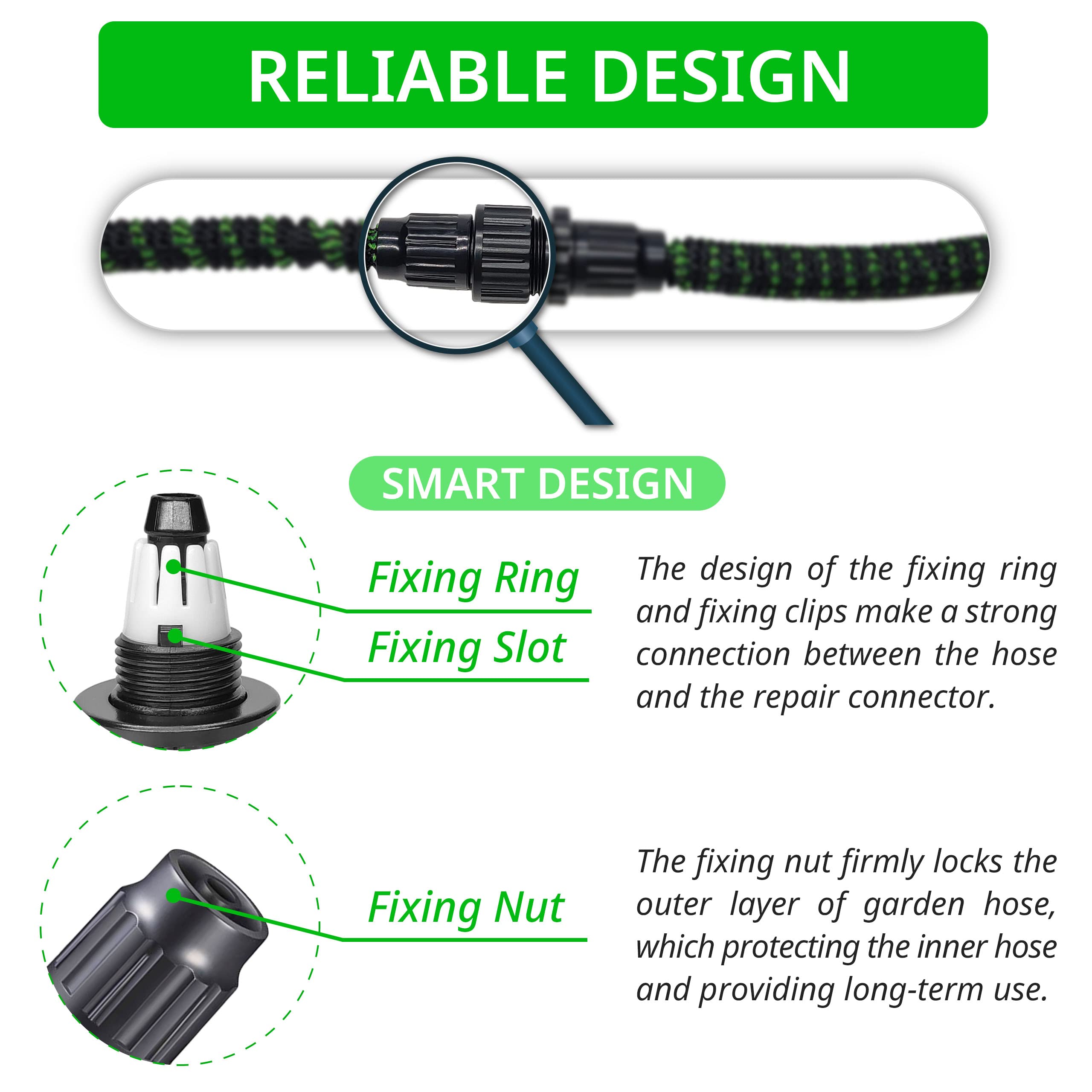 Expandable Garden Hose Repair Kit 4-Pack for Outdoor Watering