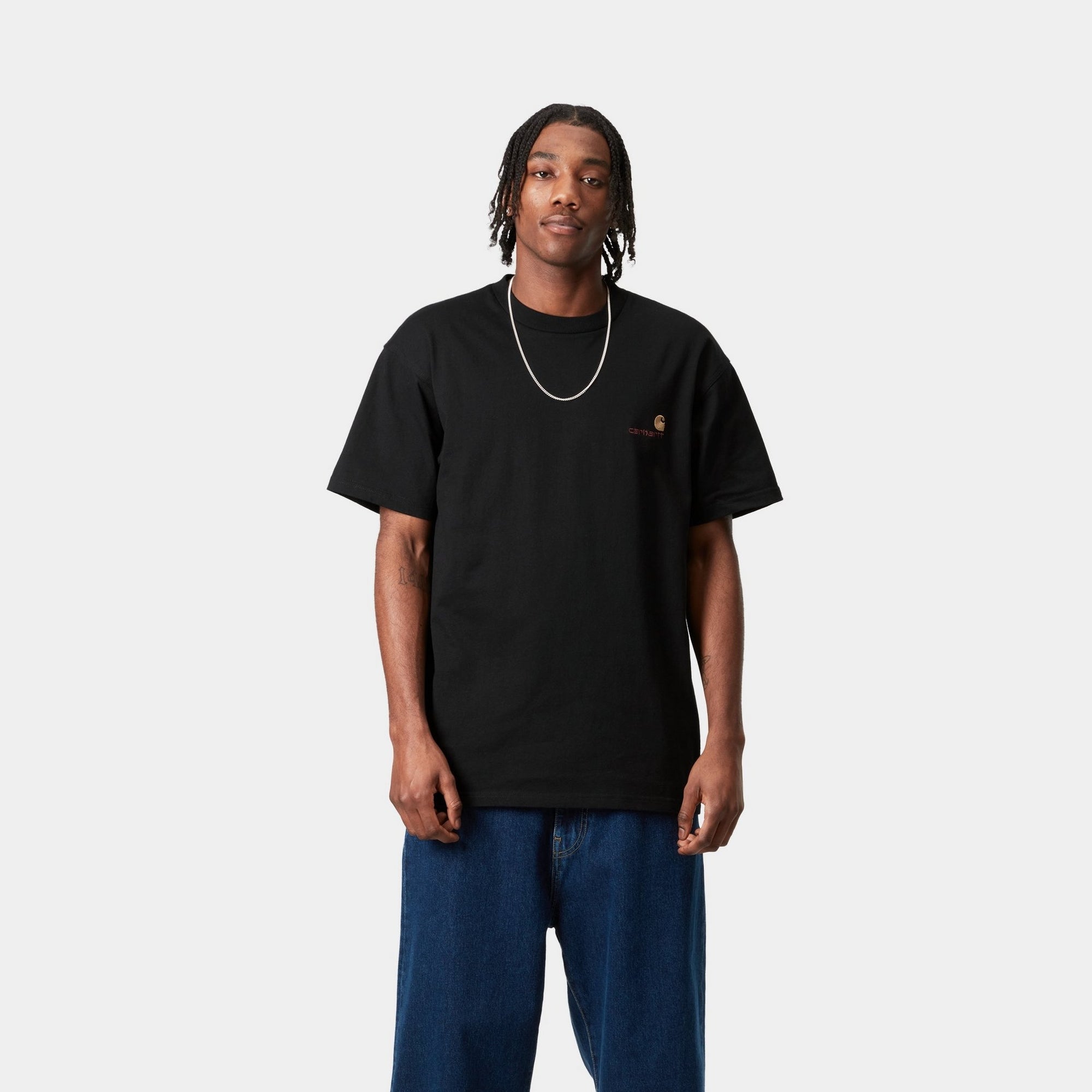 Vintage American Script T-Shirt for Men & Women - Soft Cotton Black Tee - Casual Wear, Street Style & Everyday Outfits