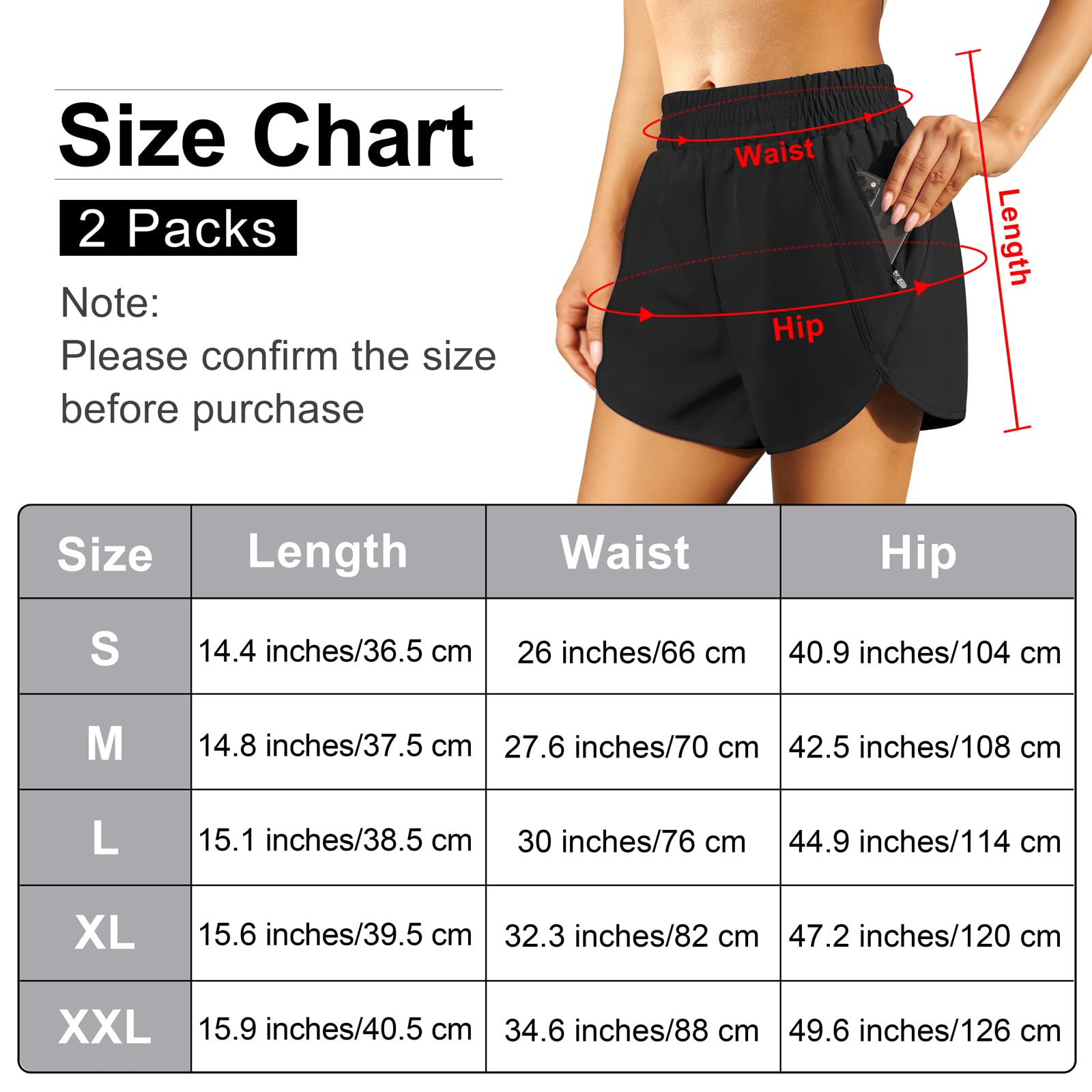 URATOT 2 Pack Quick Dry High Waisted Workout Shorts for Women - Summer Athletic Running Shorts with Zip Pockets - Perfect for Gym, Yoga & Outdoor Activities