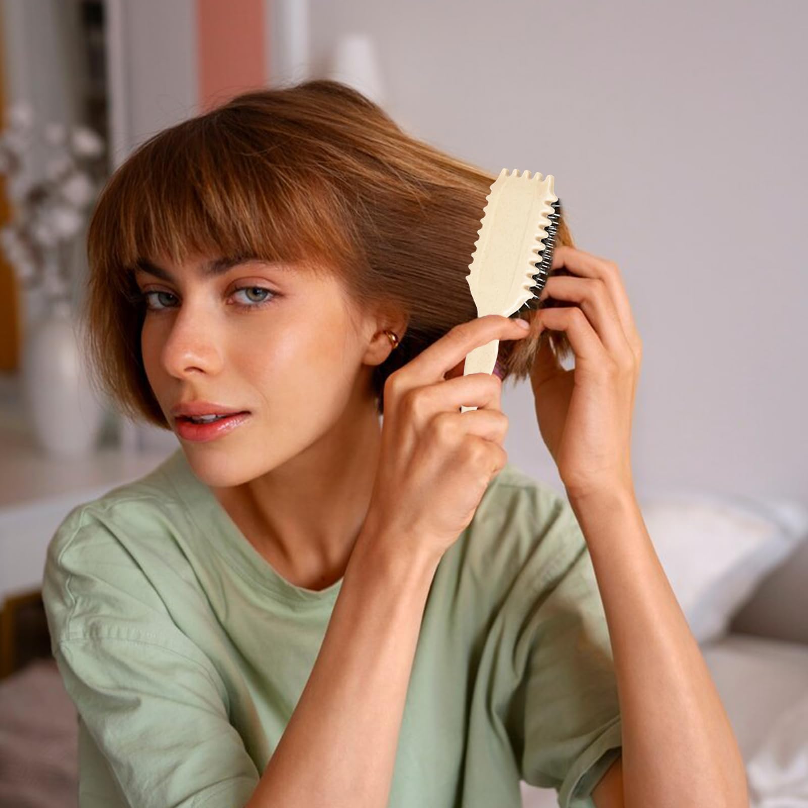 Curl Defining Hair Styling Brush for Women - Professional Curling Wand & Styler for Perfect Beach Waves & Natural Curls - Ideal for Home Use, Travel & Salon Styling