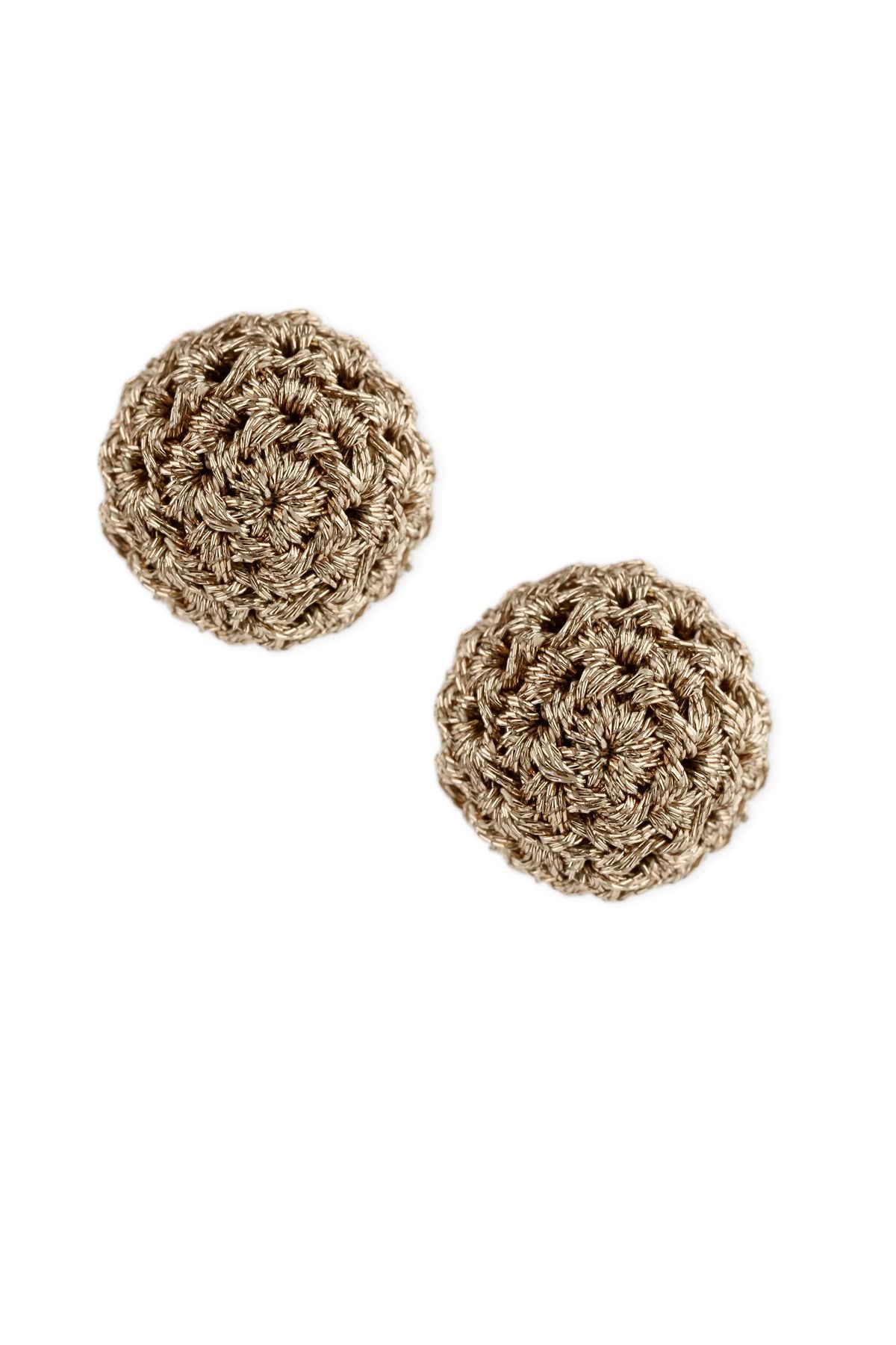 Metallic Crochet Stud Earrings for Women - Handmade Boho Chic Jewelry - Perfect for Casual Wear, Parties & Gifts