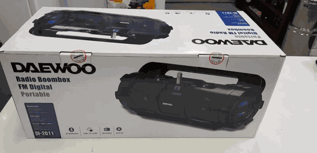 Daewoo DI 2011 Portable Digital Boombox with Bluetooth - 220V AC/DC Power - Perfect for Home, Parties & Outdoor Use
