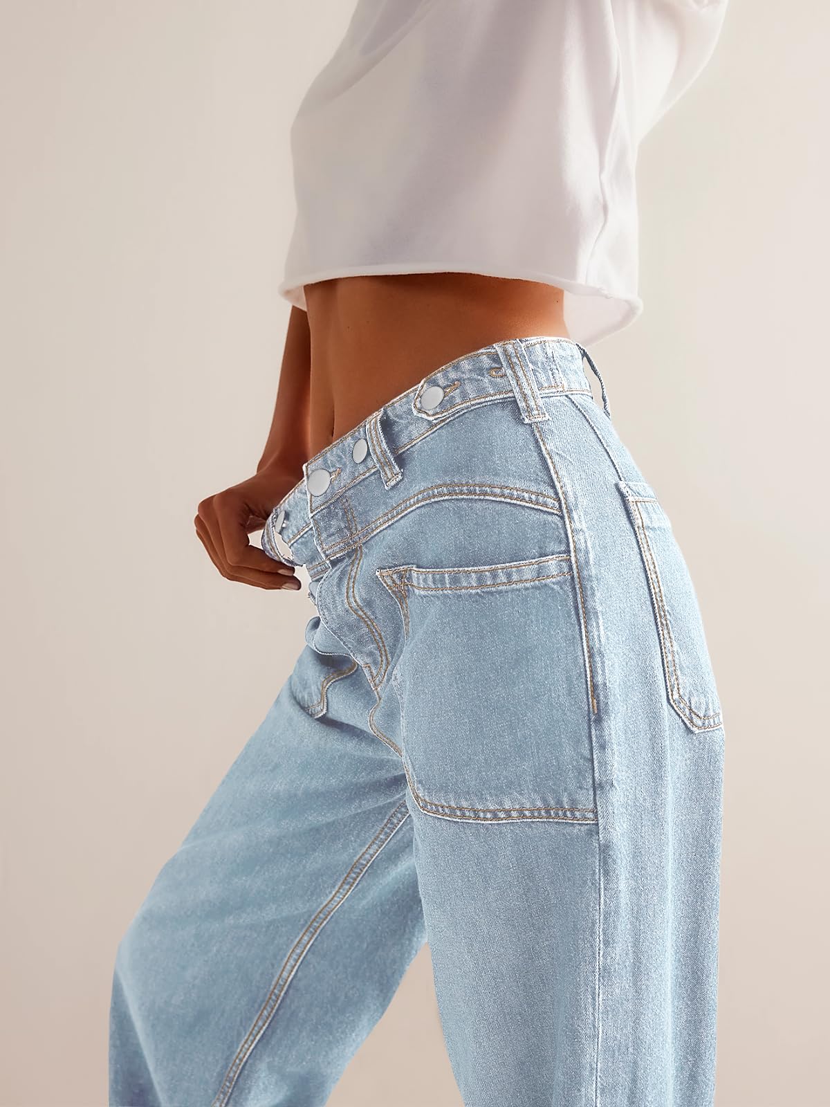 PLNOTME Women's High Waist Wide Leg Jeans - Boyfriend Style Distressed Denim Pants with Pockets for Casual Outfits | Perfect for Streetwear, Weekend Brunch & Date Night Looks