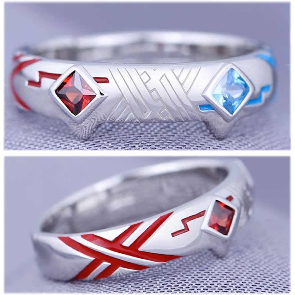 Darling in the Franxx Zero Two Anime Cosplay Ring - 925 Sterling Silver Adjustable Jewelry for Anime Fans | Perfect for Cosplay, Conventions & Gift Giving
